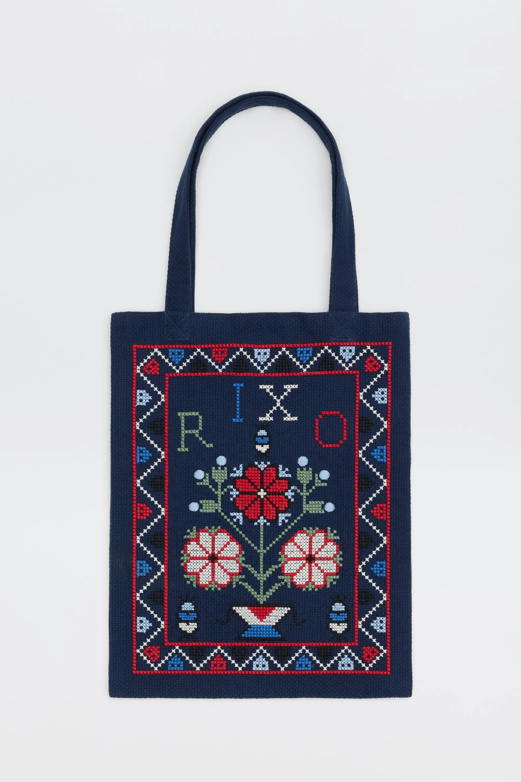 Noora - Terra Cross Stich Embroidery Navy sold by RIXO