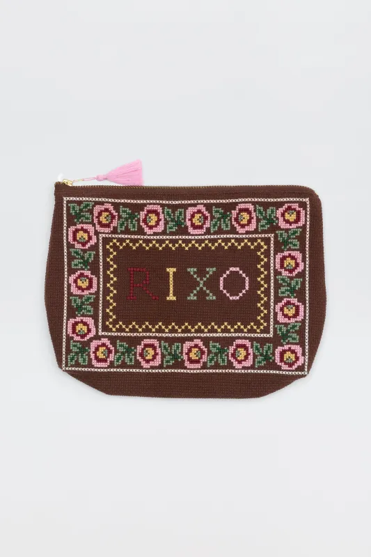 Reiko  -  Rosalia Cross Stitch Embroidery Brown sold by RIXO