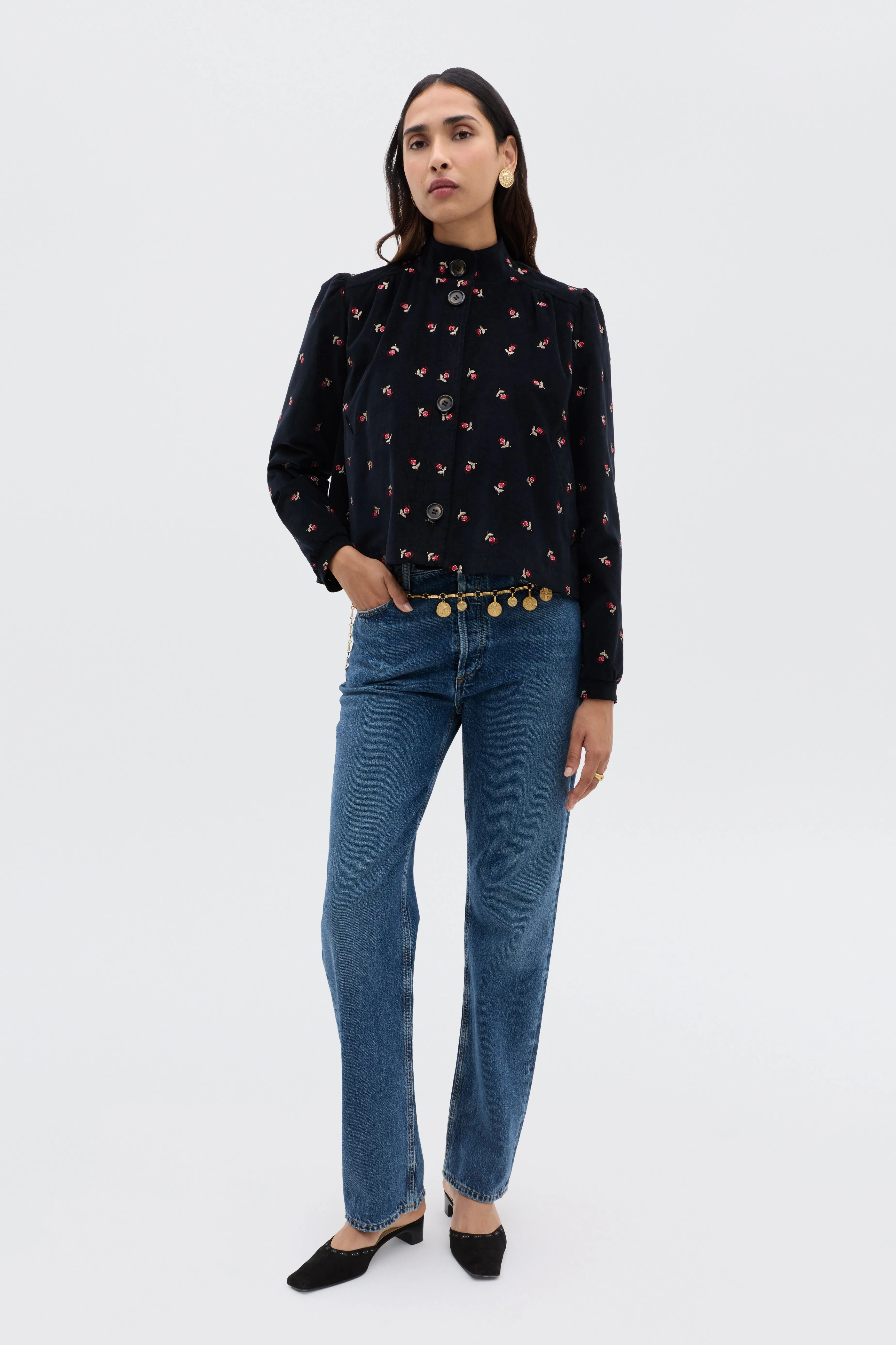 Nyla - Dandy Embroidery Deep Navy sold by RIXO product image thumbnail 3