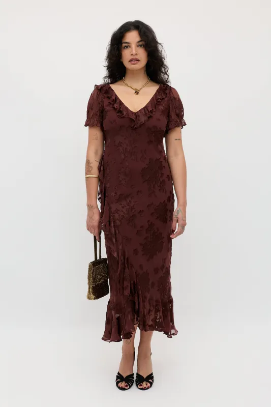 Clementina  -  Bouquet Devoré Brown sold by RIXO