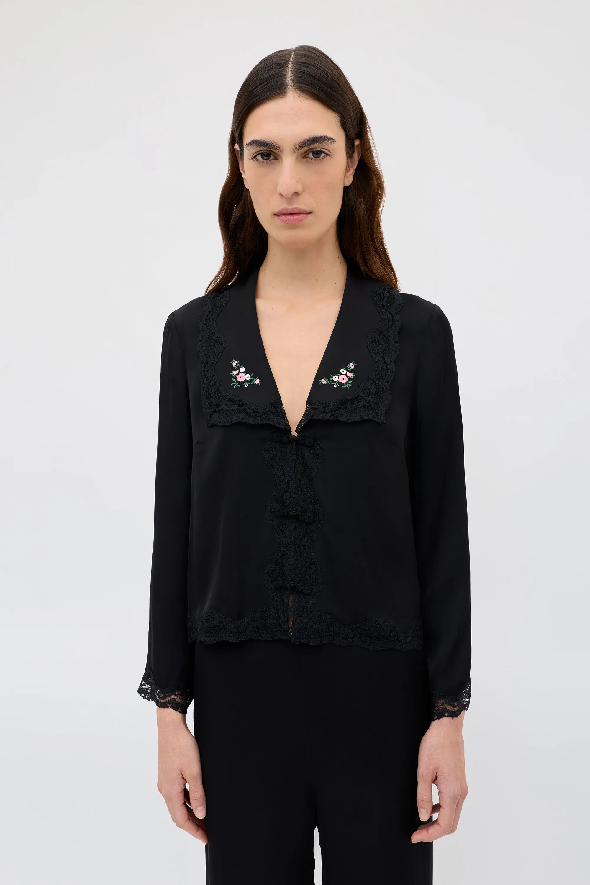 Nienna - Peonies Embroidery Black sold by RIXO product image thumbnail 3
