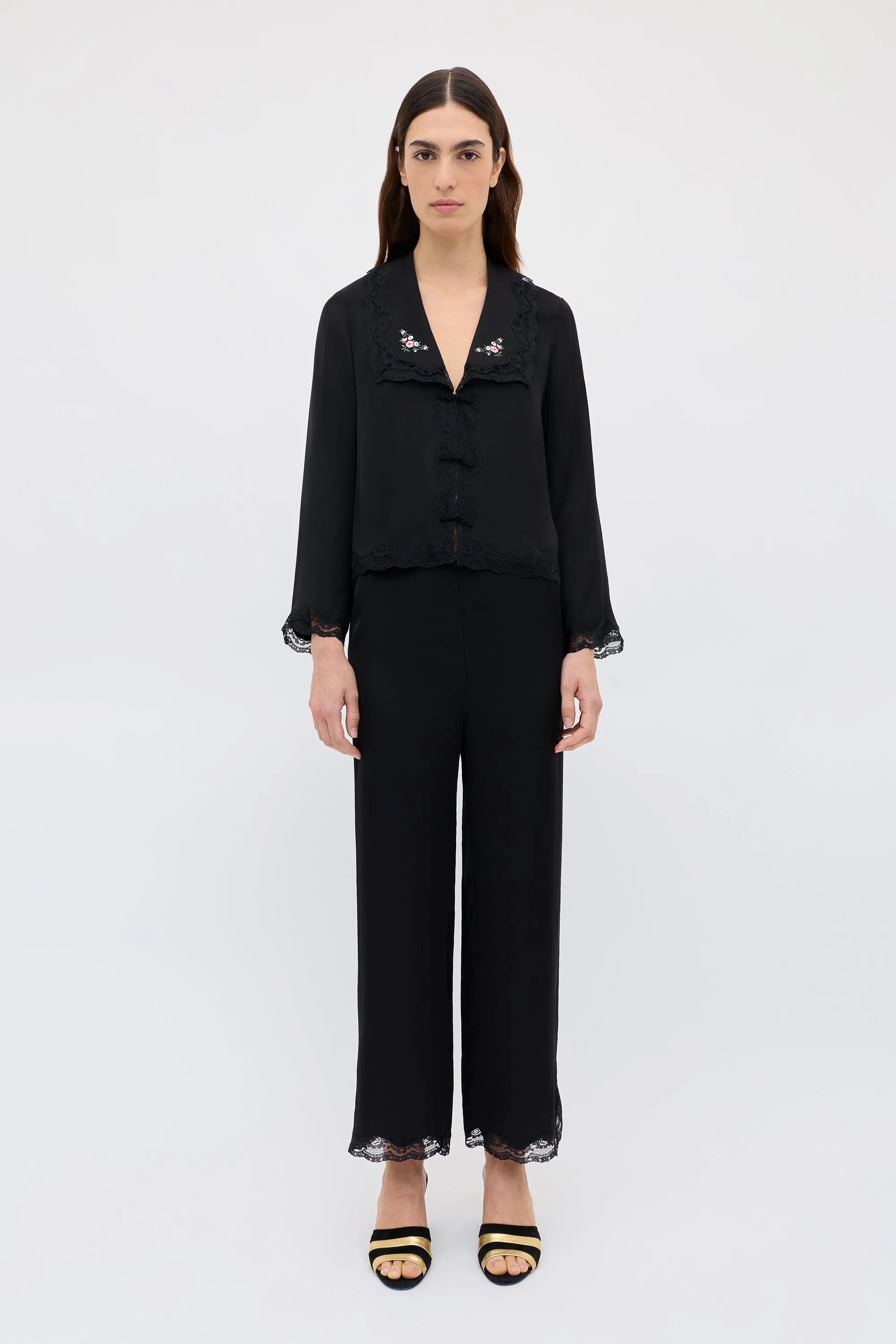 Nienna - Peonies Embroidery Black sold by RIXO product image thumbnail 2