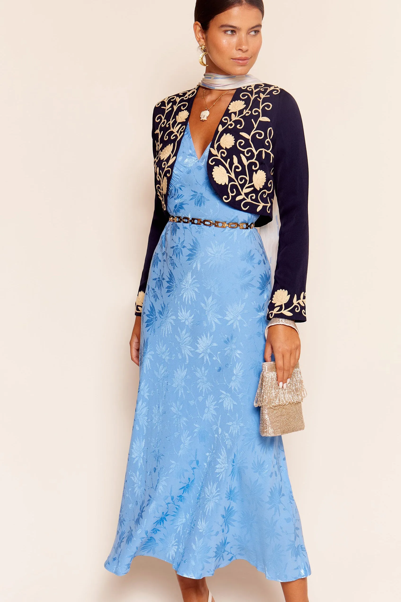 Sandrine - Daisy Jacquard Blue sold by RIXO product image thumbnail 2