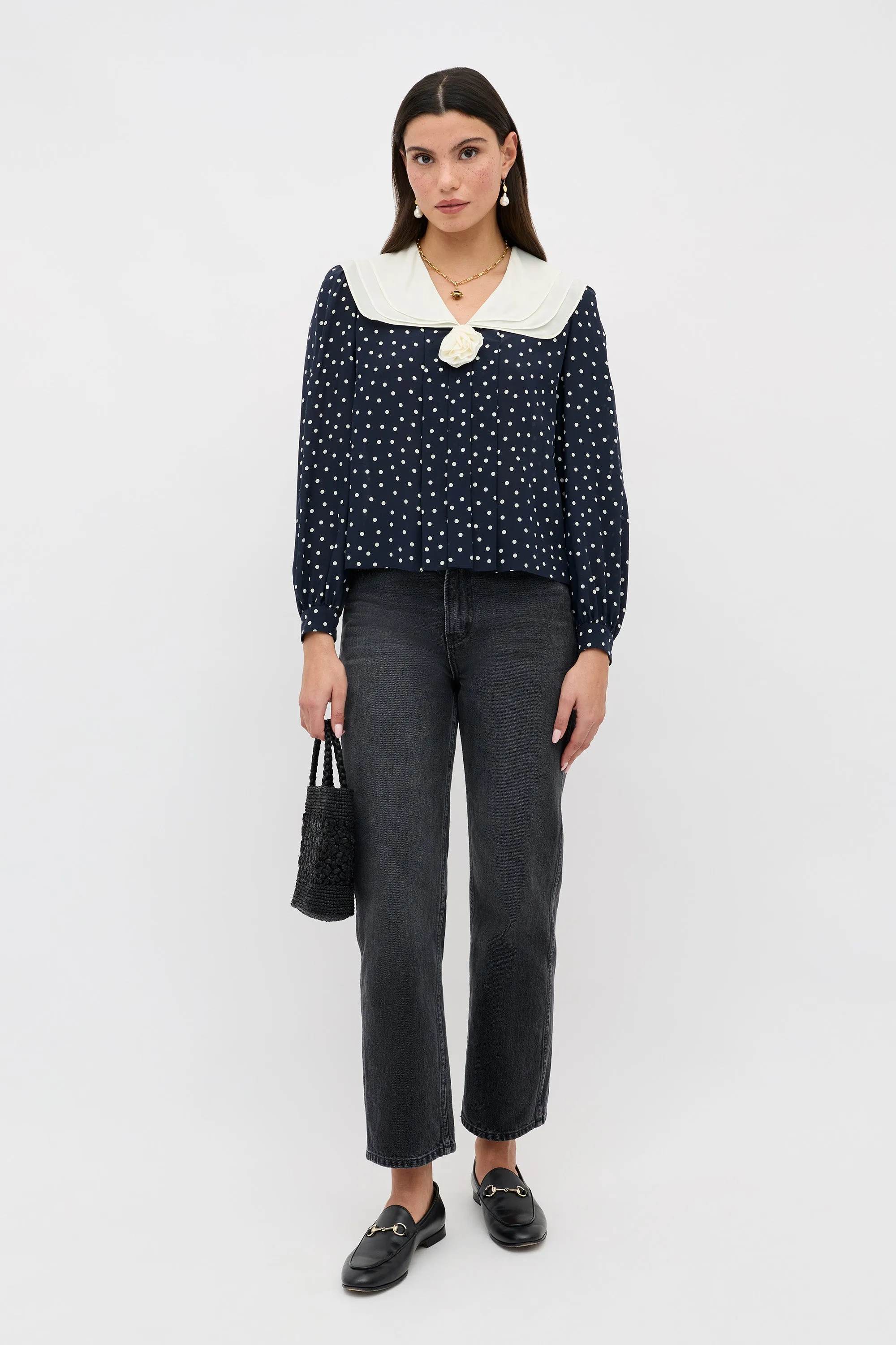 Emelin - Layla Dot Navy sold by RIXO product image thumbnail 3
