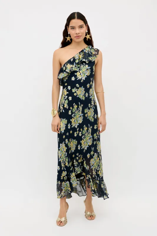 Leon -  Bouquet Devoré Navy sold by RIXO