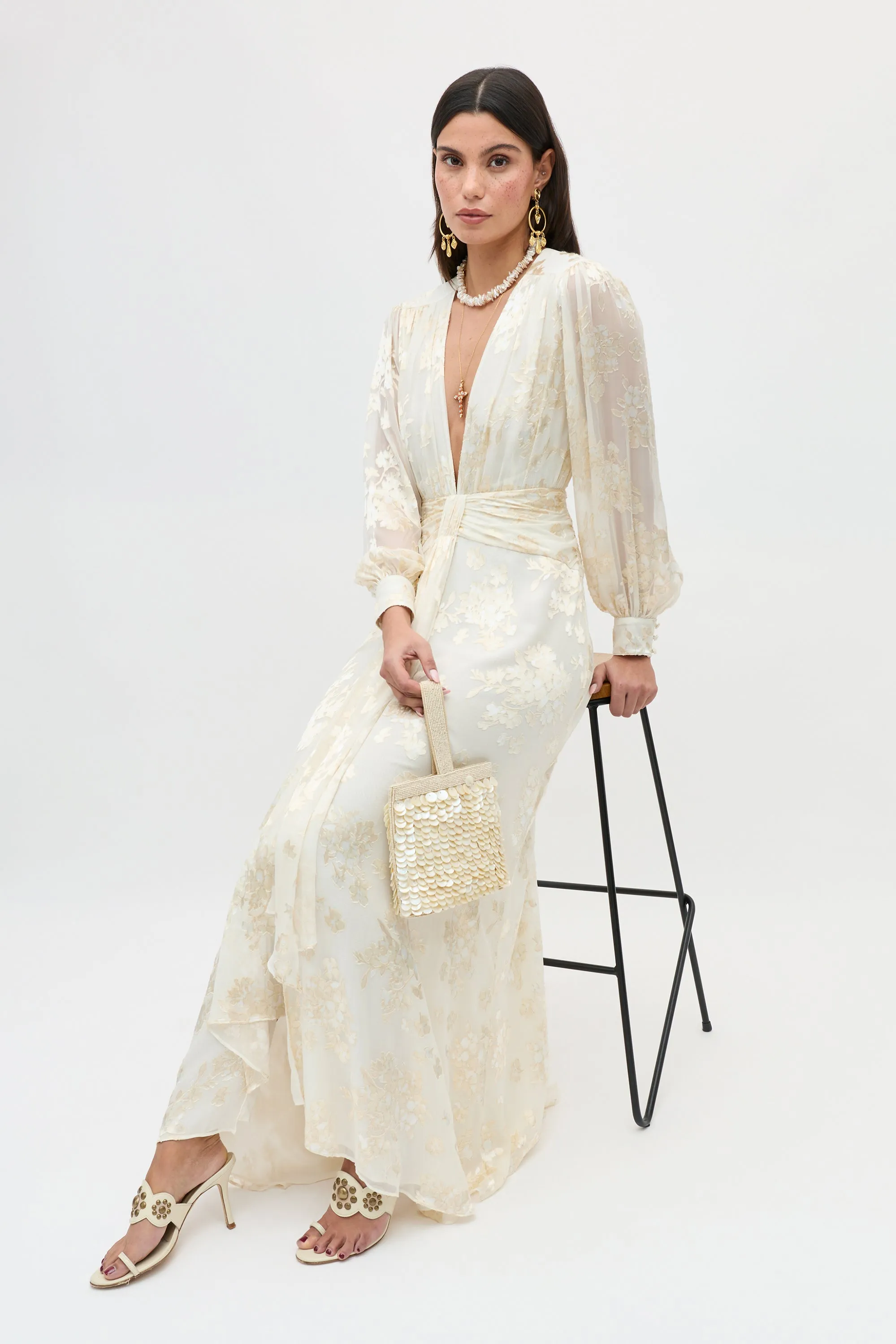 Meera - Bouquet Devoré Cream sold by RIXO product image thumbnail 4