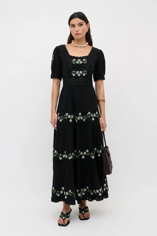 Philippa - Lilia Embroidery Black sold by RIXO