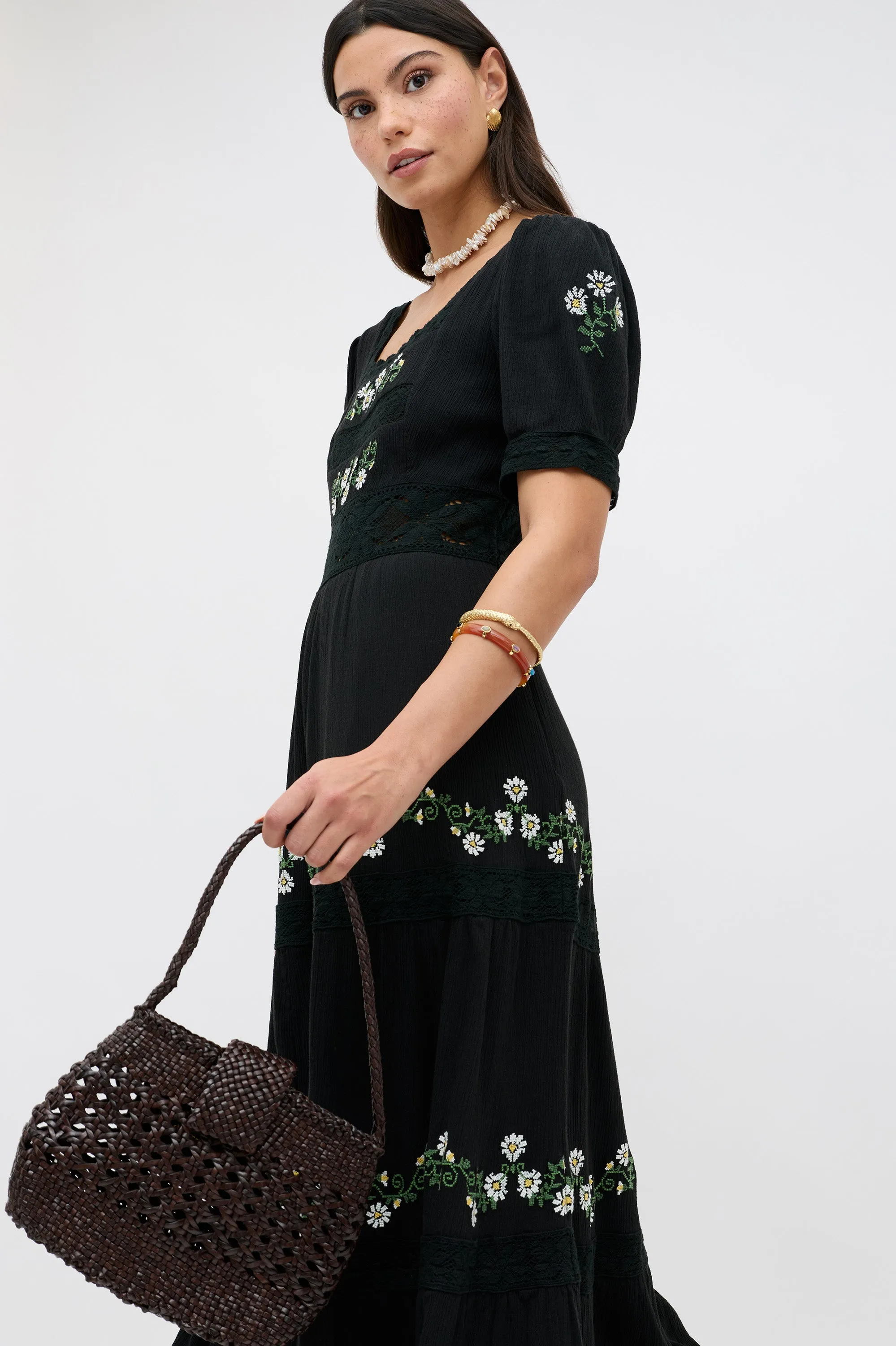 Philippa - Lilia Embroidery Black sold by RIXO product image thumbnail 2