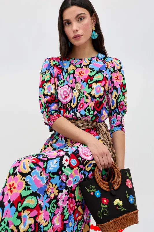 Jess - Ikat Bloom Charcoal sold by RIXO