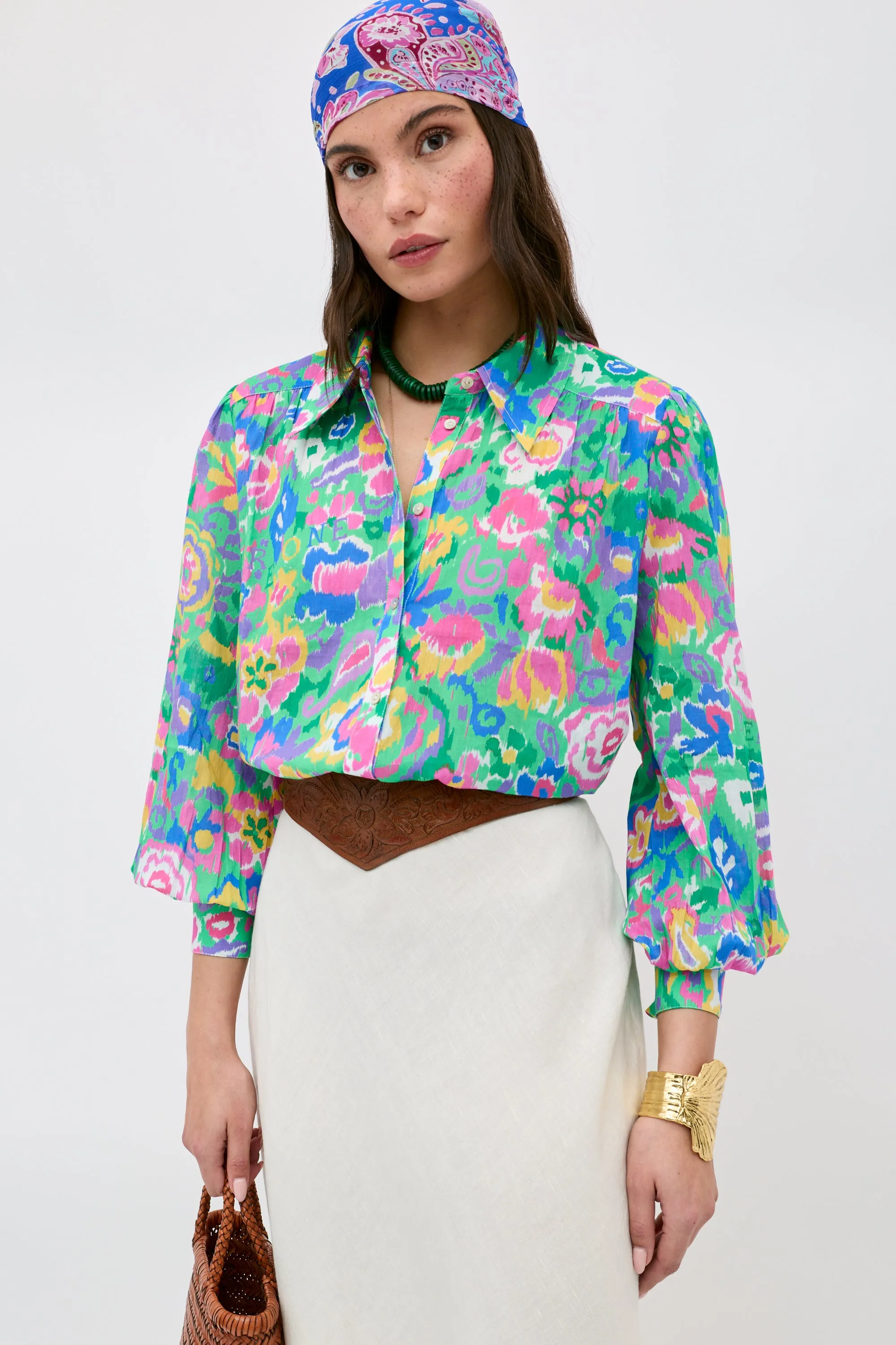 Blake - Ikat Bloom Green sold by RIXO