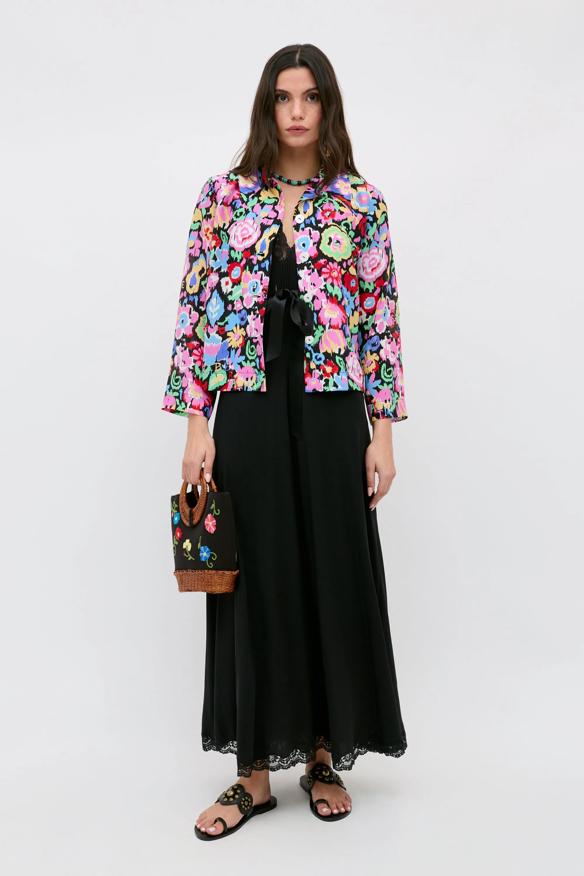 Ginette - Ikat Bloom Charcoal sold by RIXO product image thumbnail 3