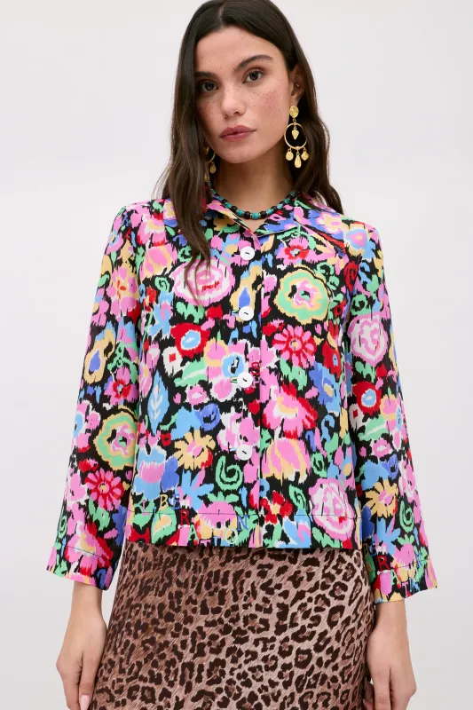 Ginette - Ikat Bloom Charcoal sold by RIXO