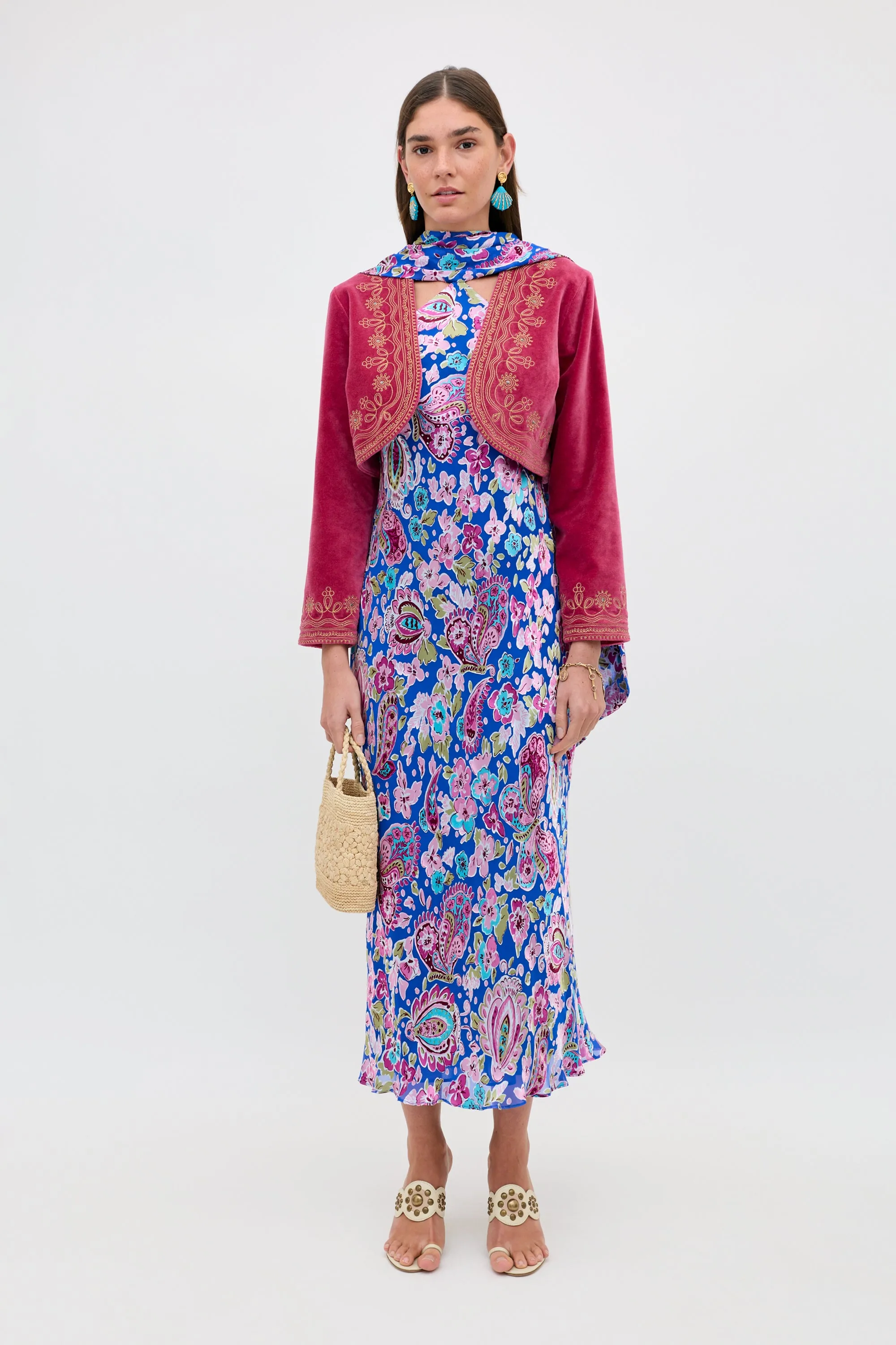 Hayley - Cara Floral Devore Blue sold by RIXO product image thumbnail 5