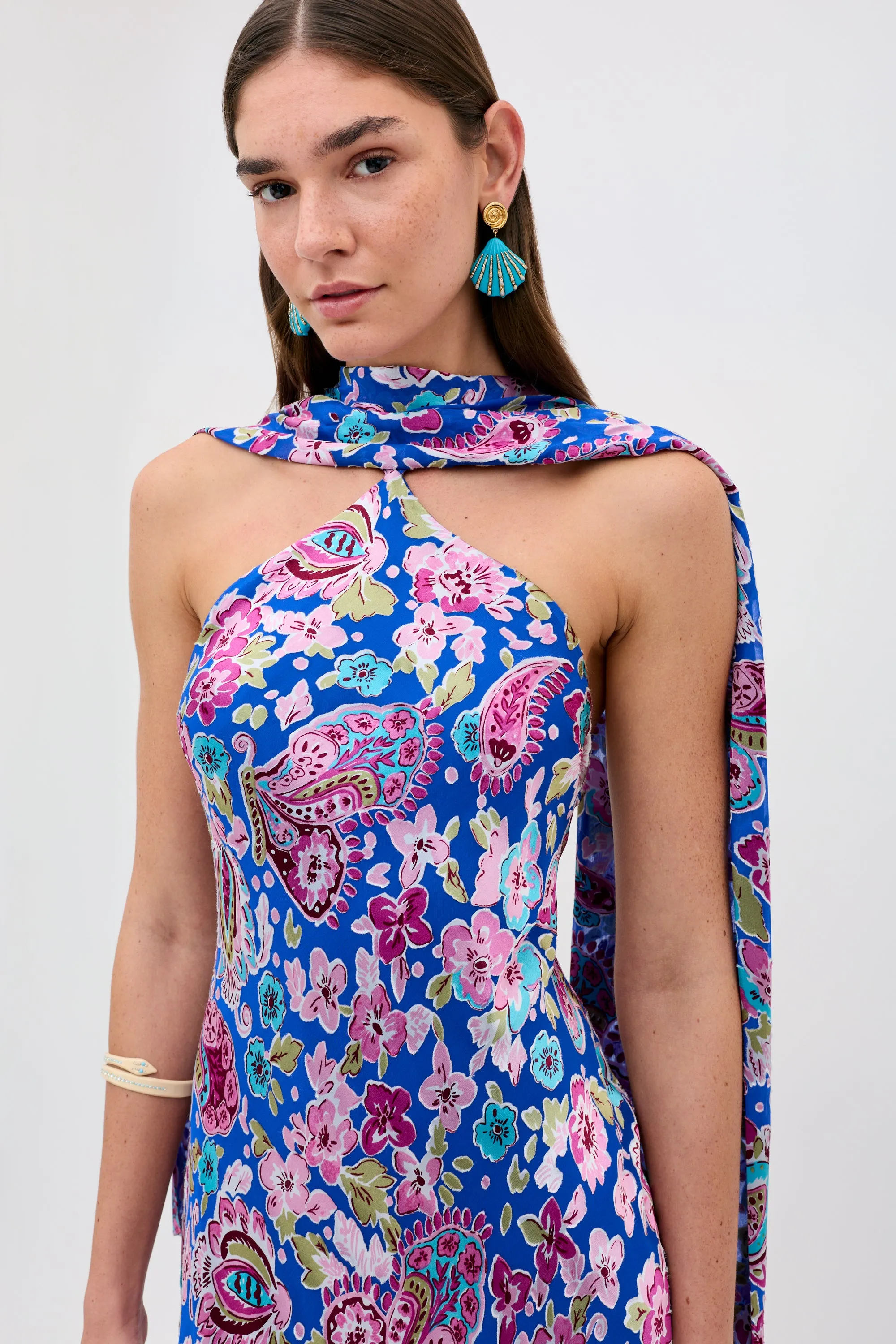 Hayley - Cara Floral Devore Blue sold by RIXO product image thumbnail 4