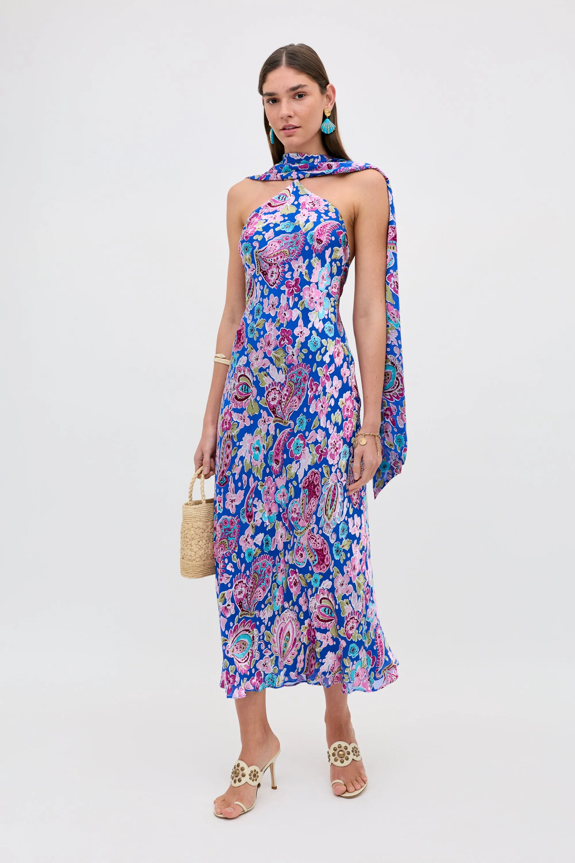 Hayley - Cara Floral Devore Blue sold by RIXO