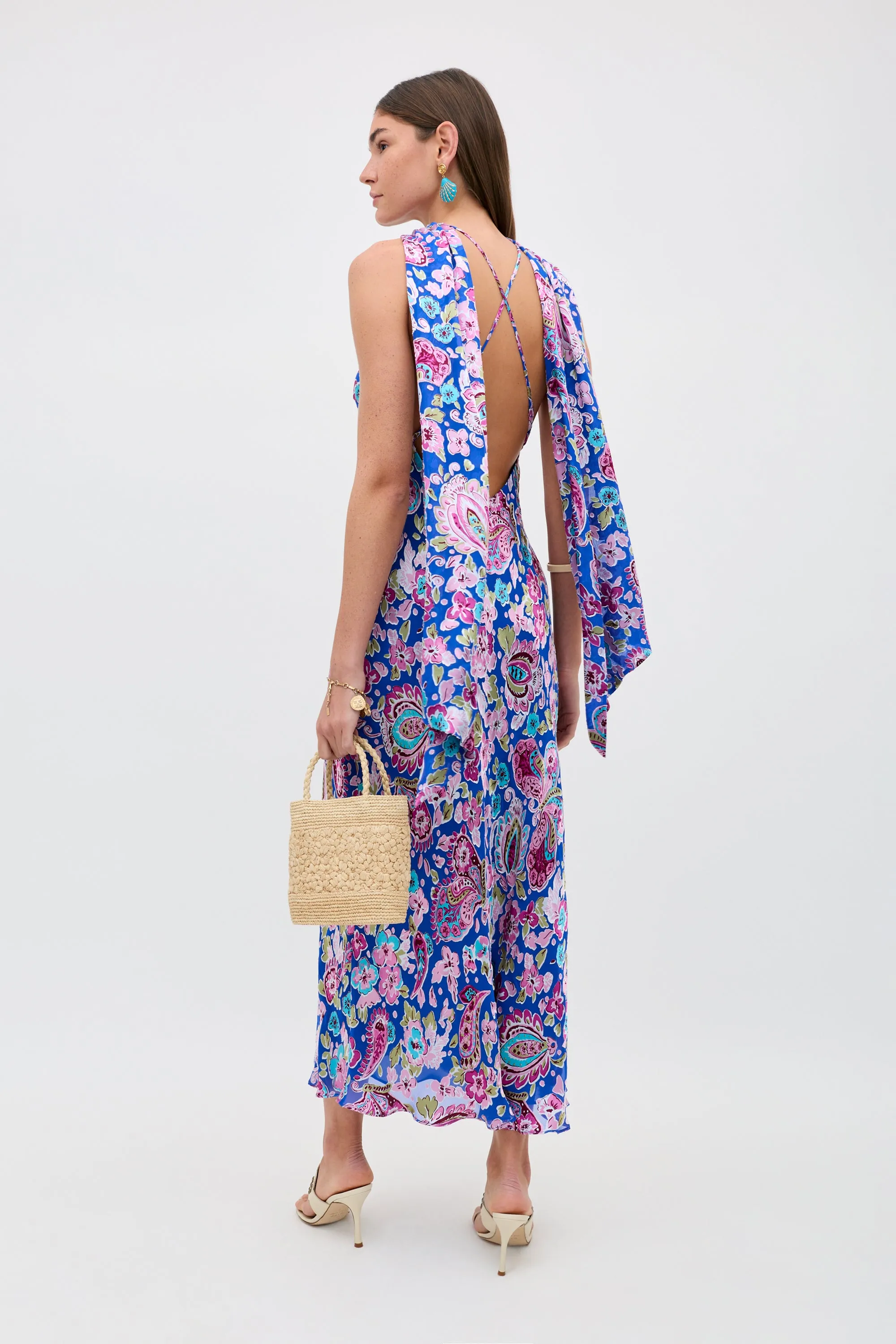 Hayley - Cara Floral Devore Blue sold by RIXO product image thumbnail 3