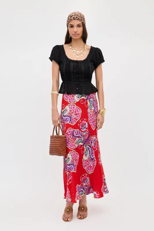 Kelly - Butterfly Bloom Jacquard Red sold by RIXO