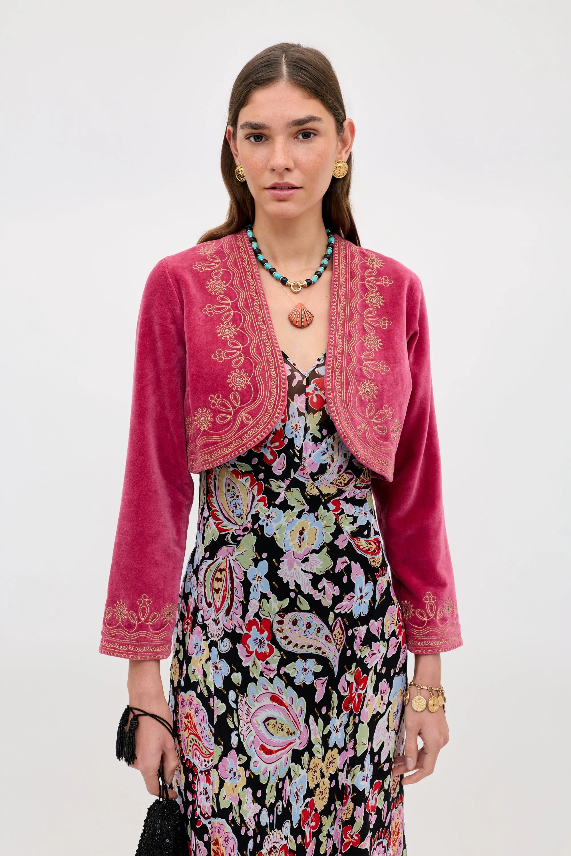 Cliona - Soutache Embroidery Magenta Pink sold by RIXO