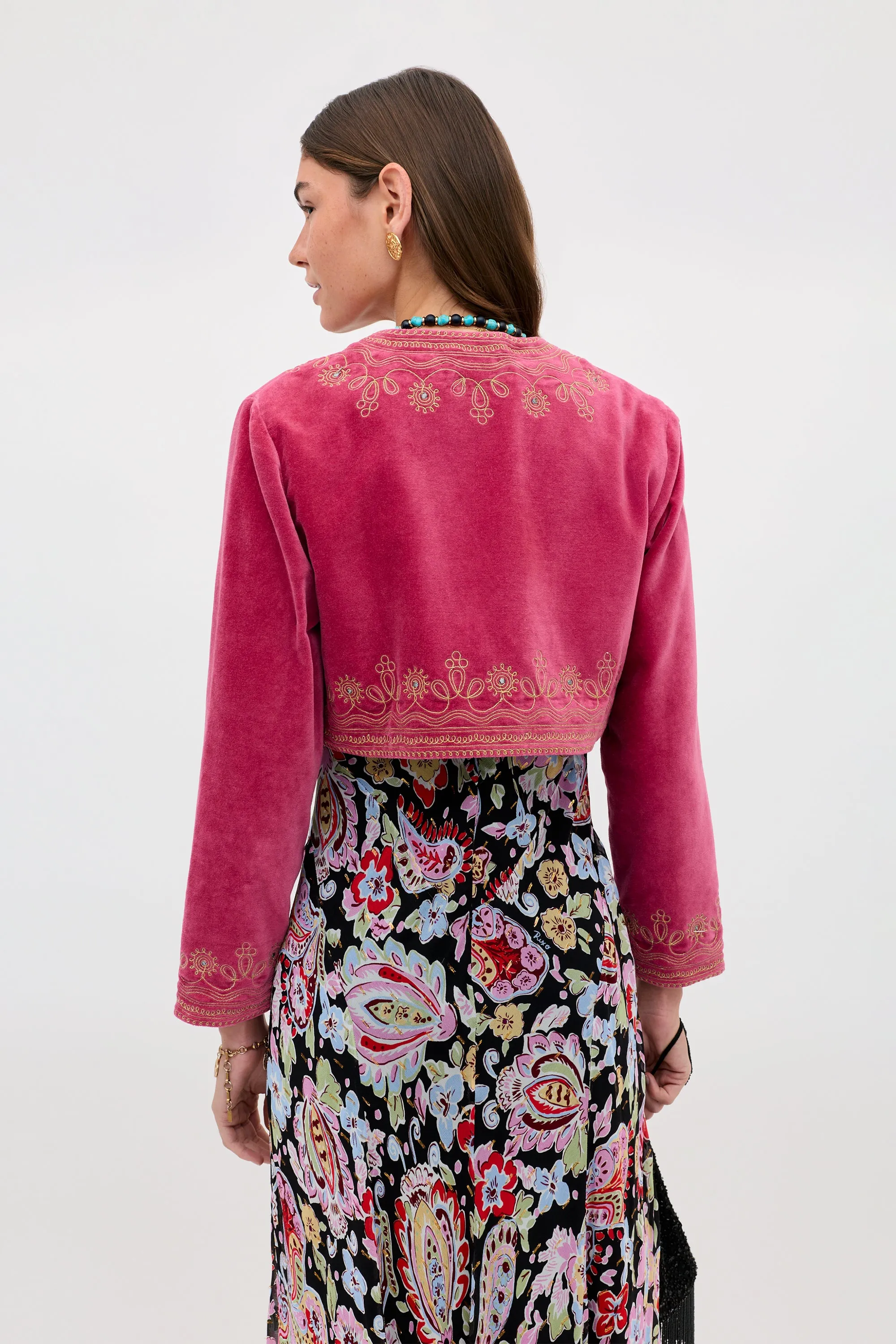 Cliona - Soutache Embroidery Magenta Pink sold by RIXO product image thumbnail 4