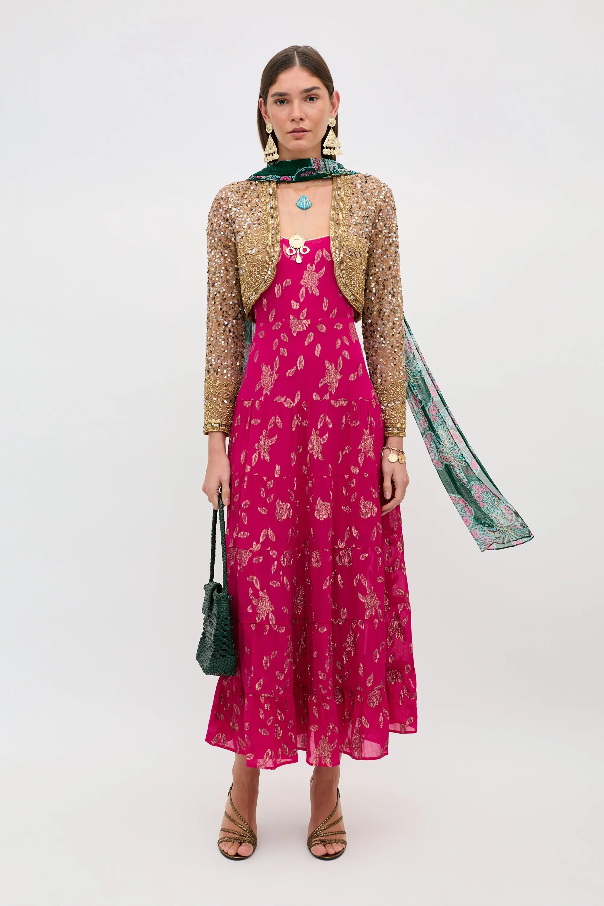 Remi - Floral Spark Jacquard Magenta Pink sold by RIXO product image thumbnail 4