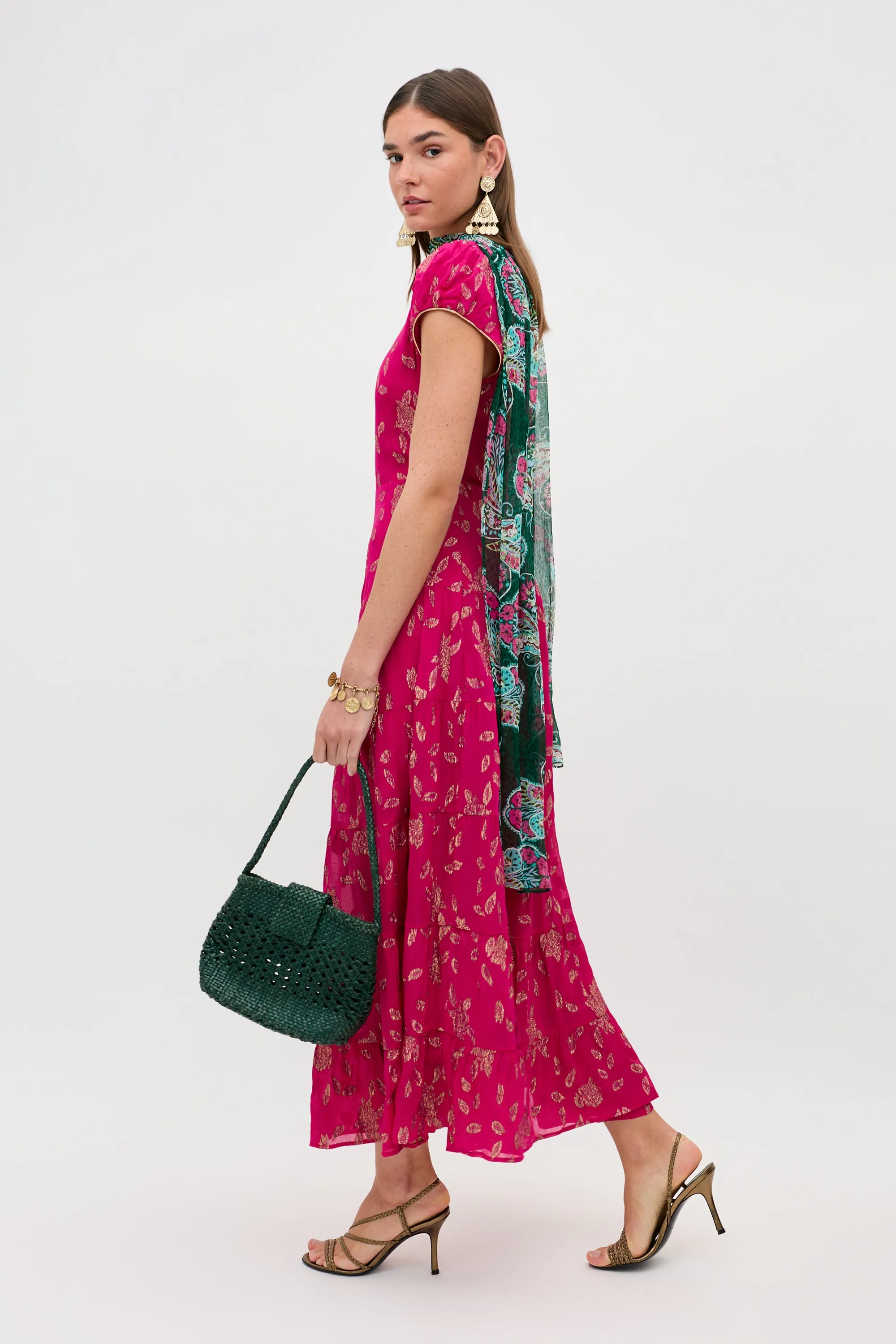 Remi - Floral Spark Jacquard Magenta Pink sold by RIXO product image thumbnail 3