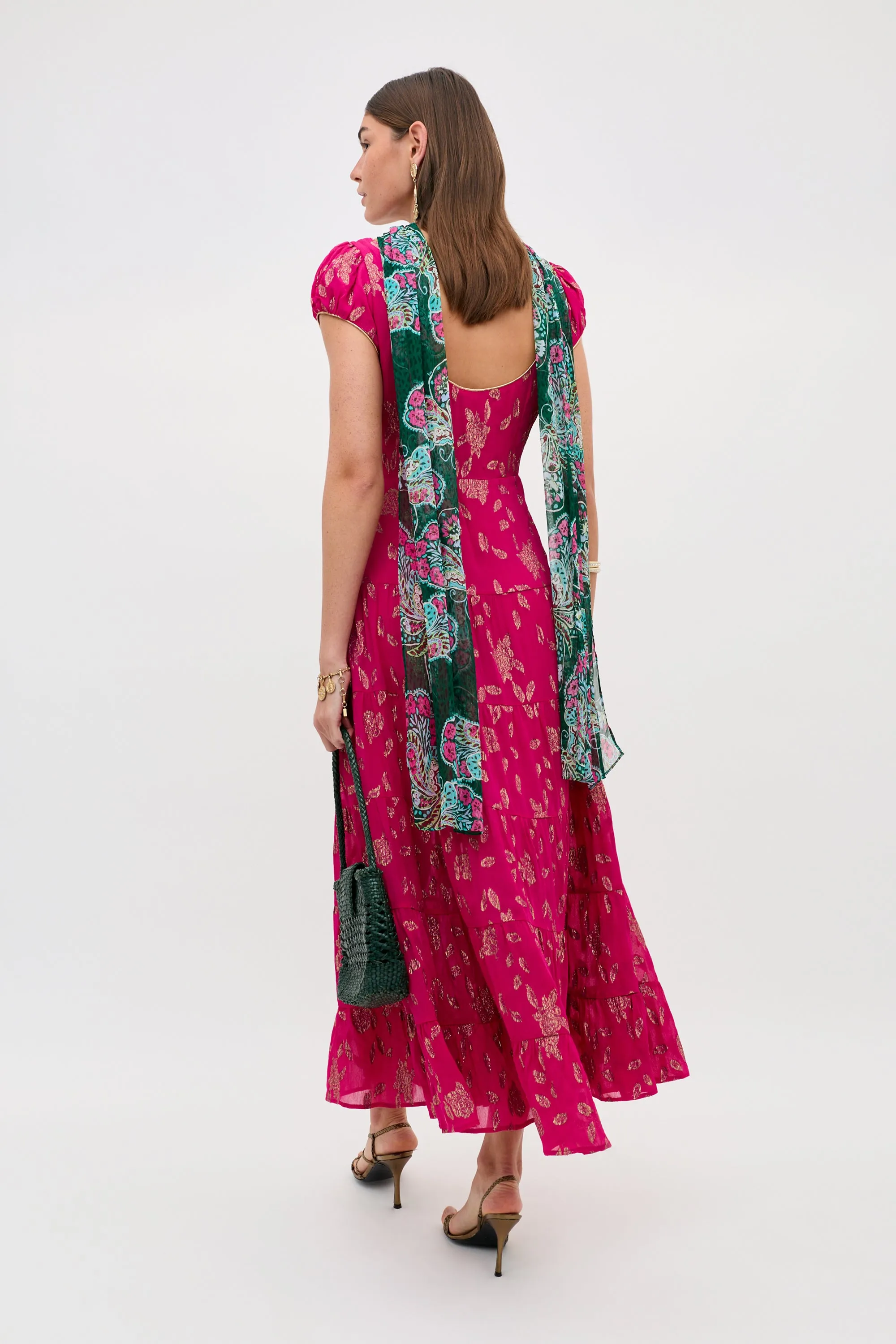 Remi - Floral Spark Jacquard Magenta Pink sold by RIXO product image thumbnail 5