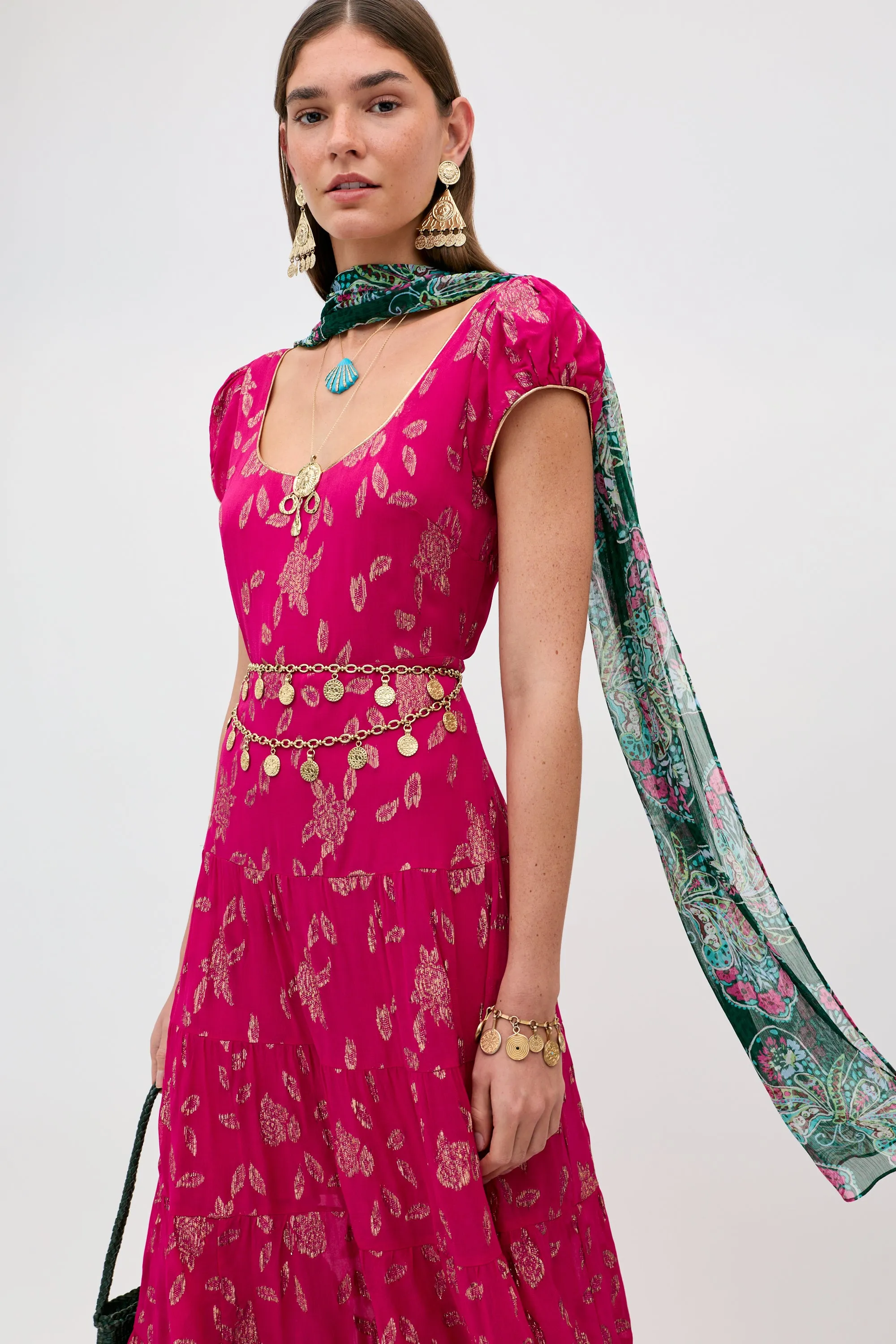 Remi - Floral Spark Jacquard Magenta Pink sold by RIXO product image thumbnail 2