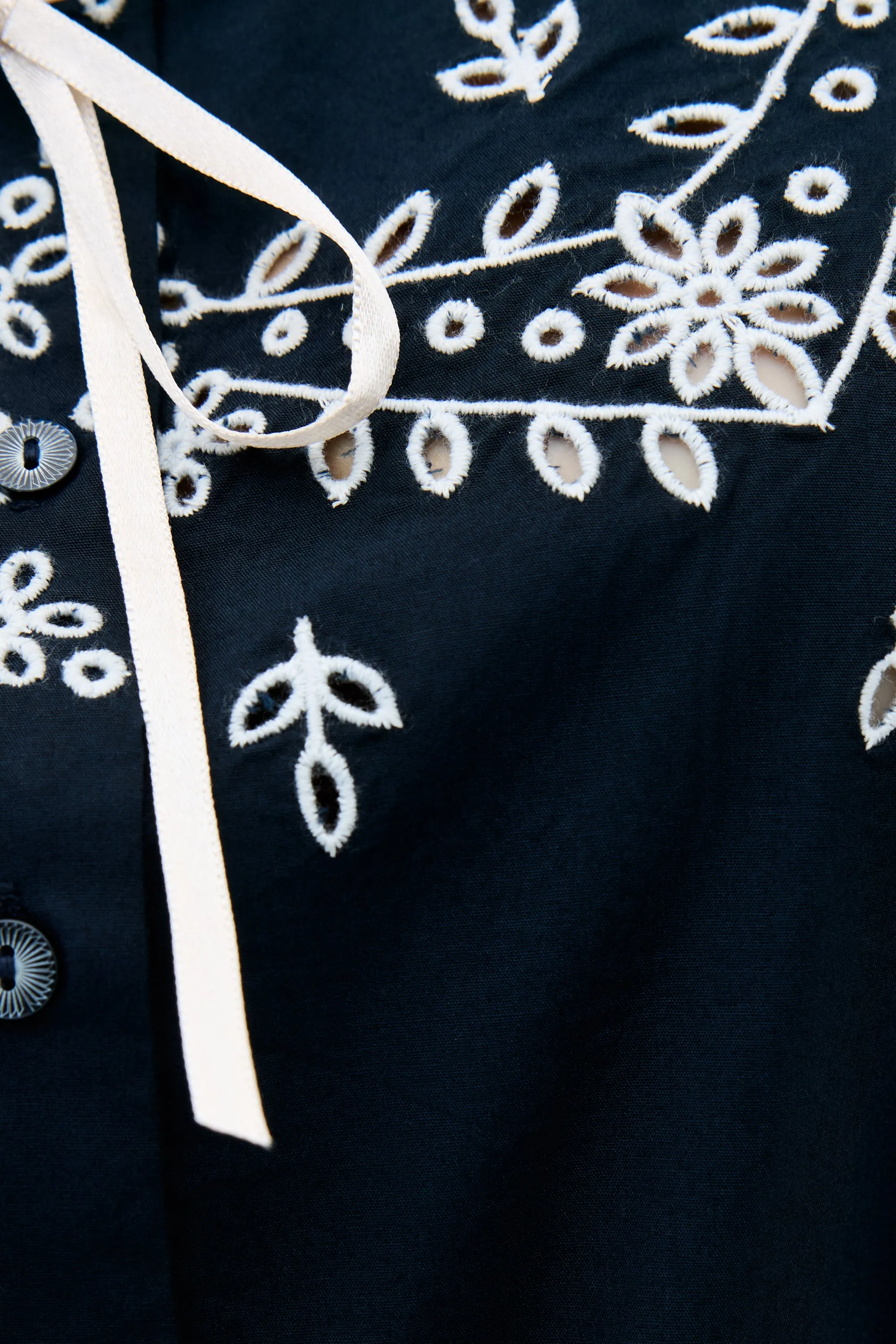 Cassara - Aster Cutwork Embroidery Deep Navy sold by RIXO product image thumbnail 5