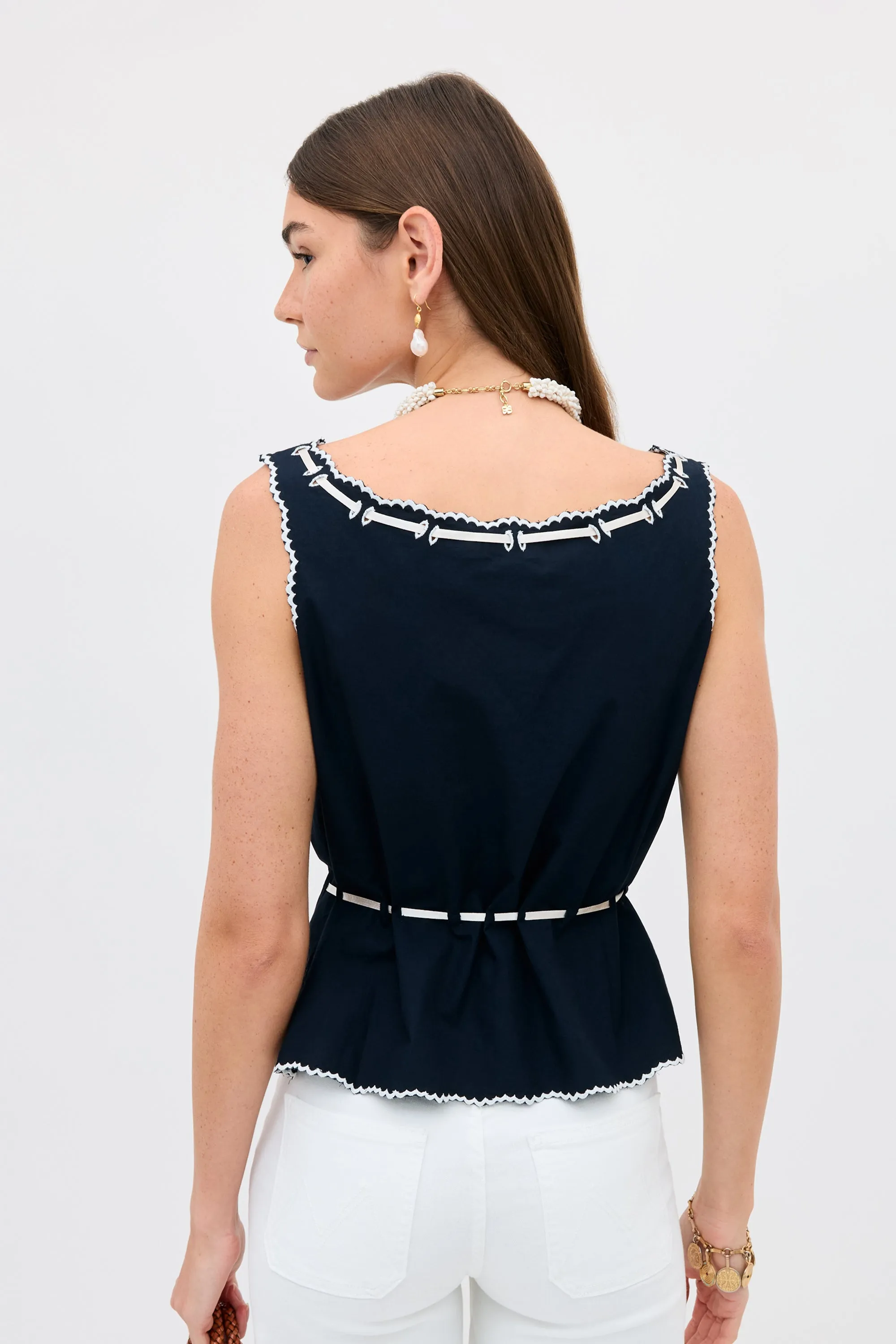 Cassara - Aster Cutwork Embroidery Deep Navy sold by RIXO product image thumbnail 3