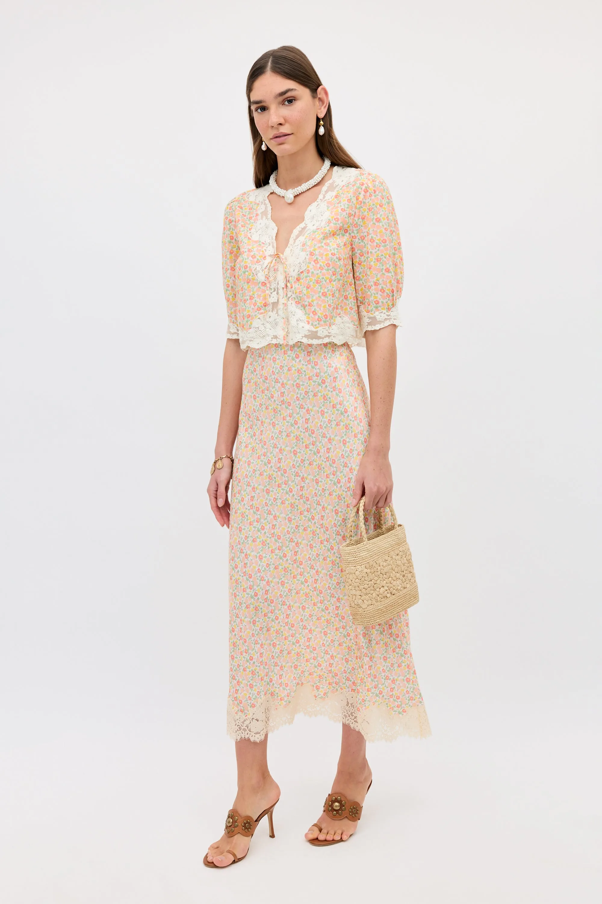 matilde skirt katie floral cream sold by RIXO product image thumbnail 2
