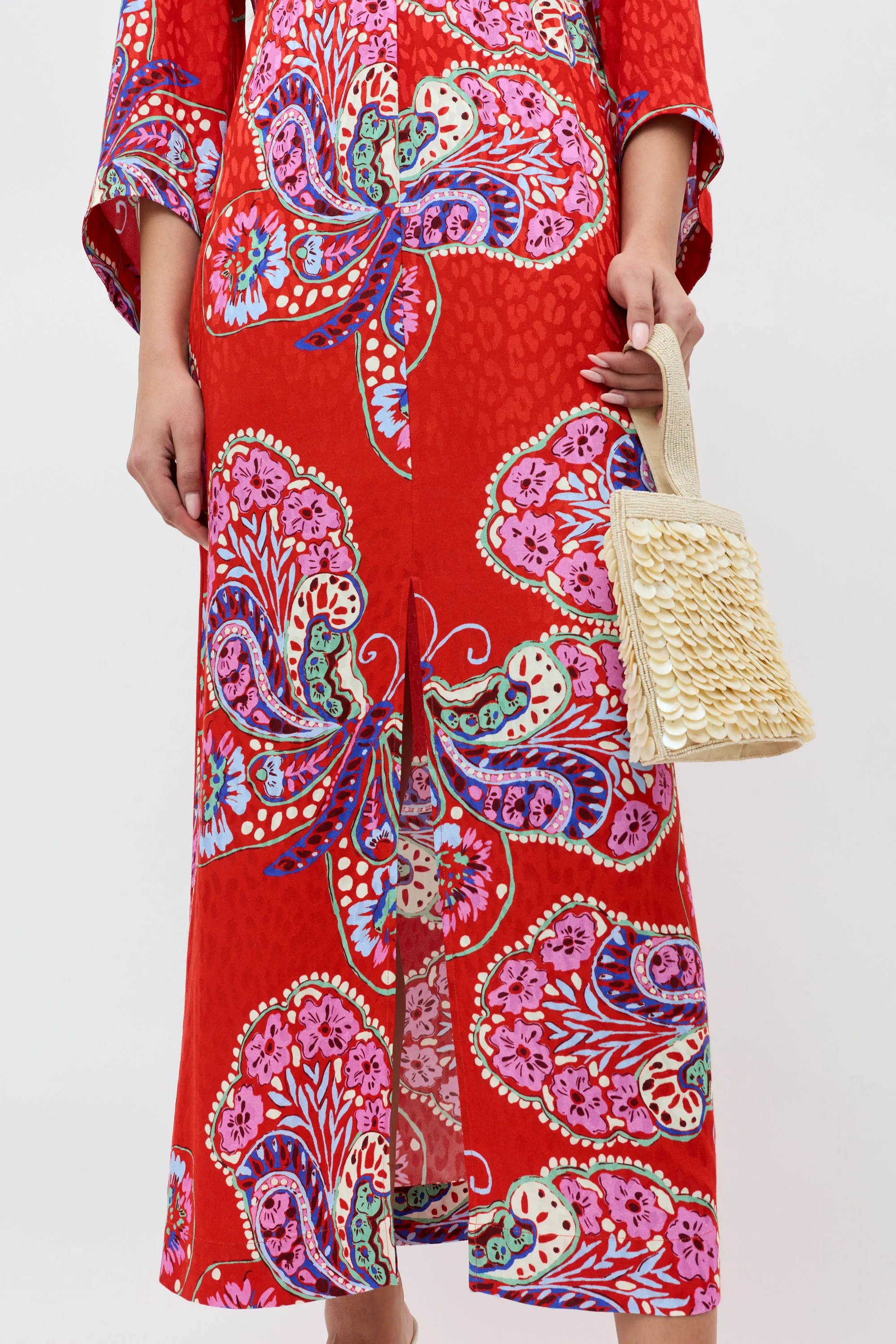 Dahlia - Butterfly Bloom Jacquard Red sold by RIXO product image thumbnail 4