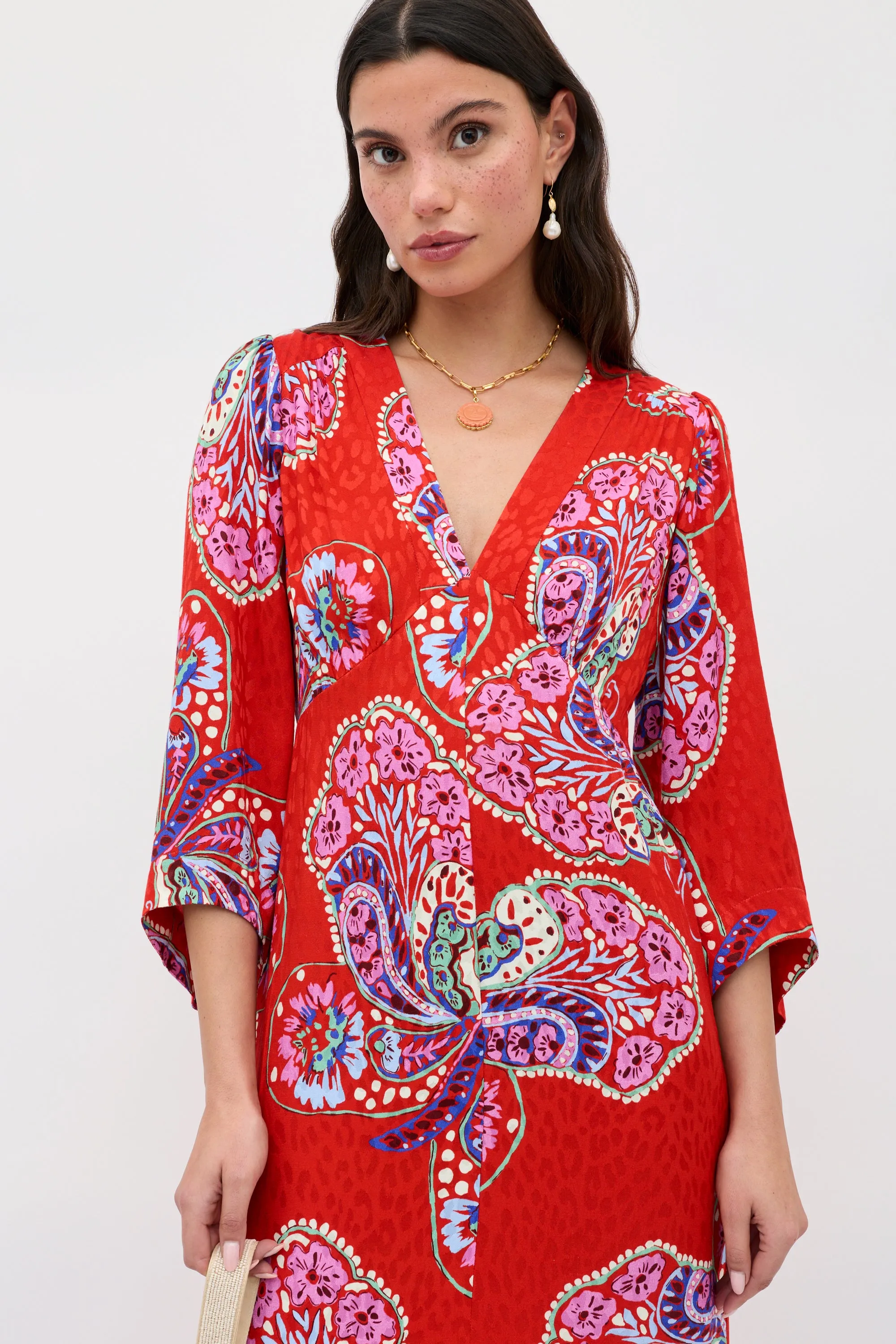 Dahlia - Butterfly Bloom Jacquard Red sold by RIXO product image thumbnail 2