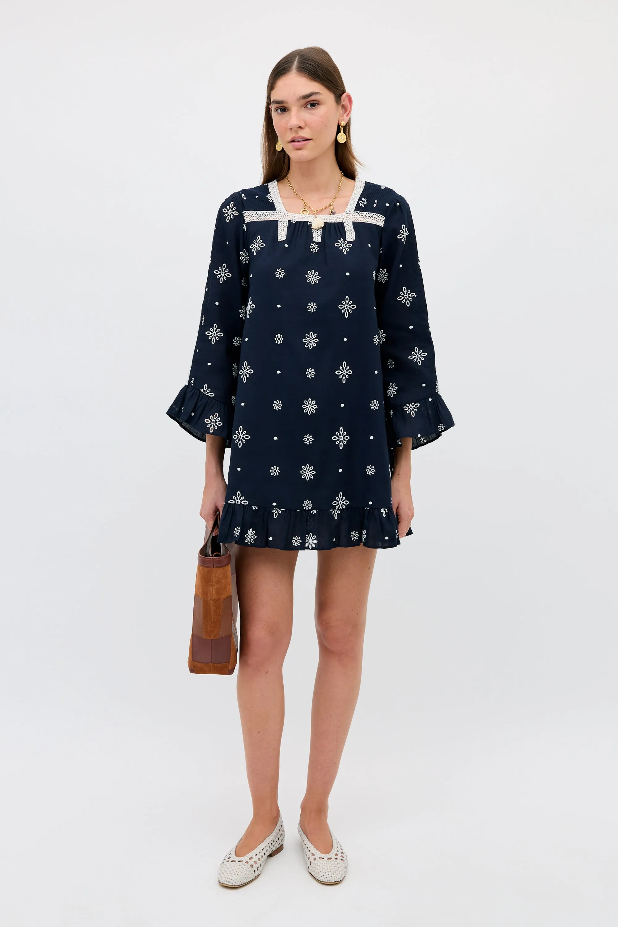 Susana - Blossom Cutwork Embroidery Navy sold by RIXO product image thumbnail 5