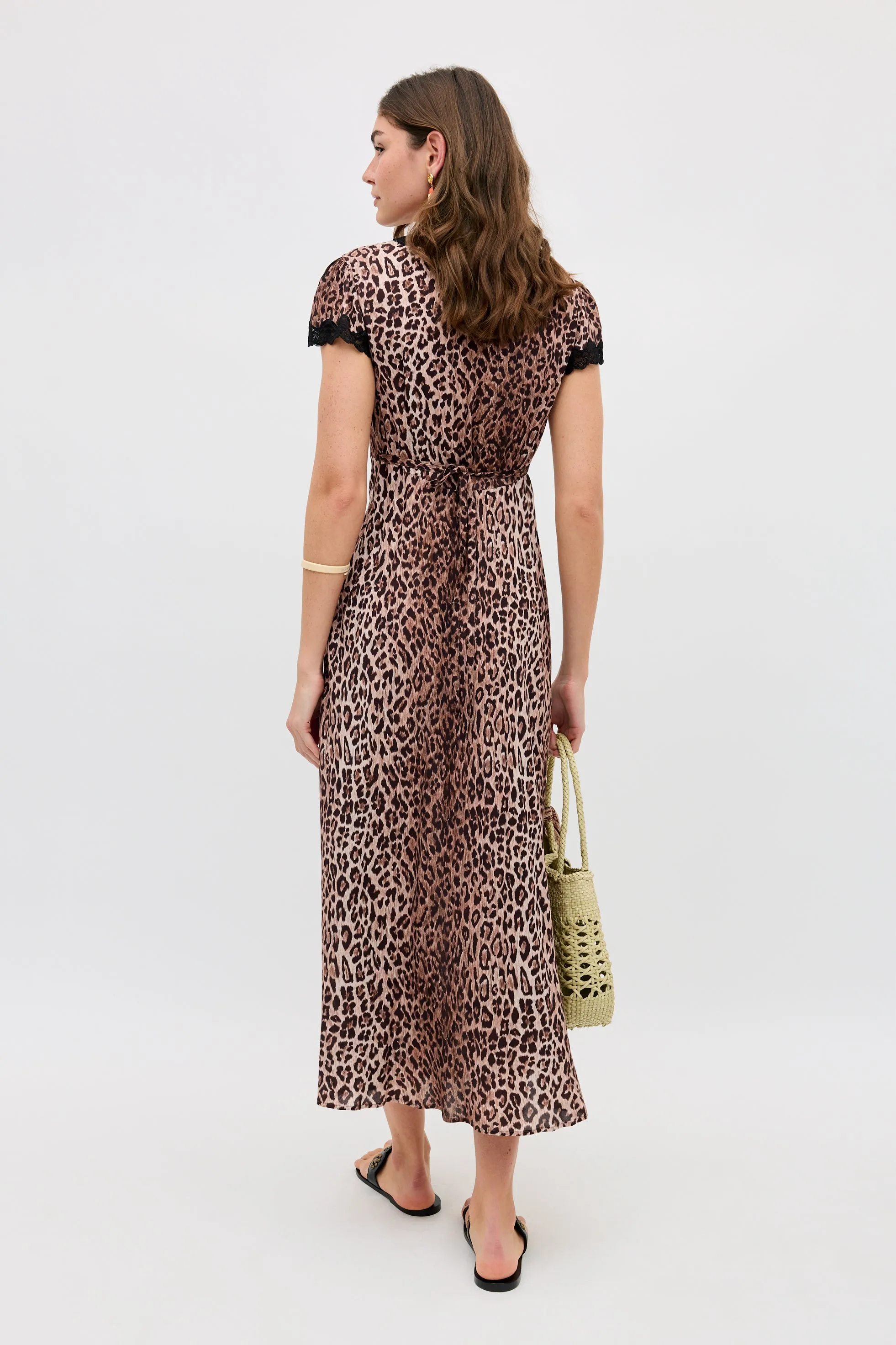 clarice dress leopard brown sold by RIXO product image thumbnail 2