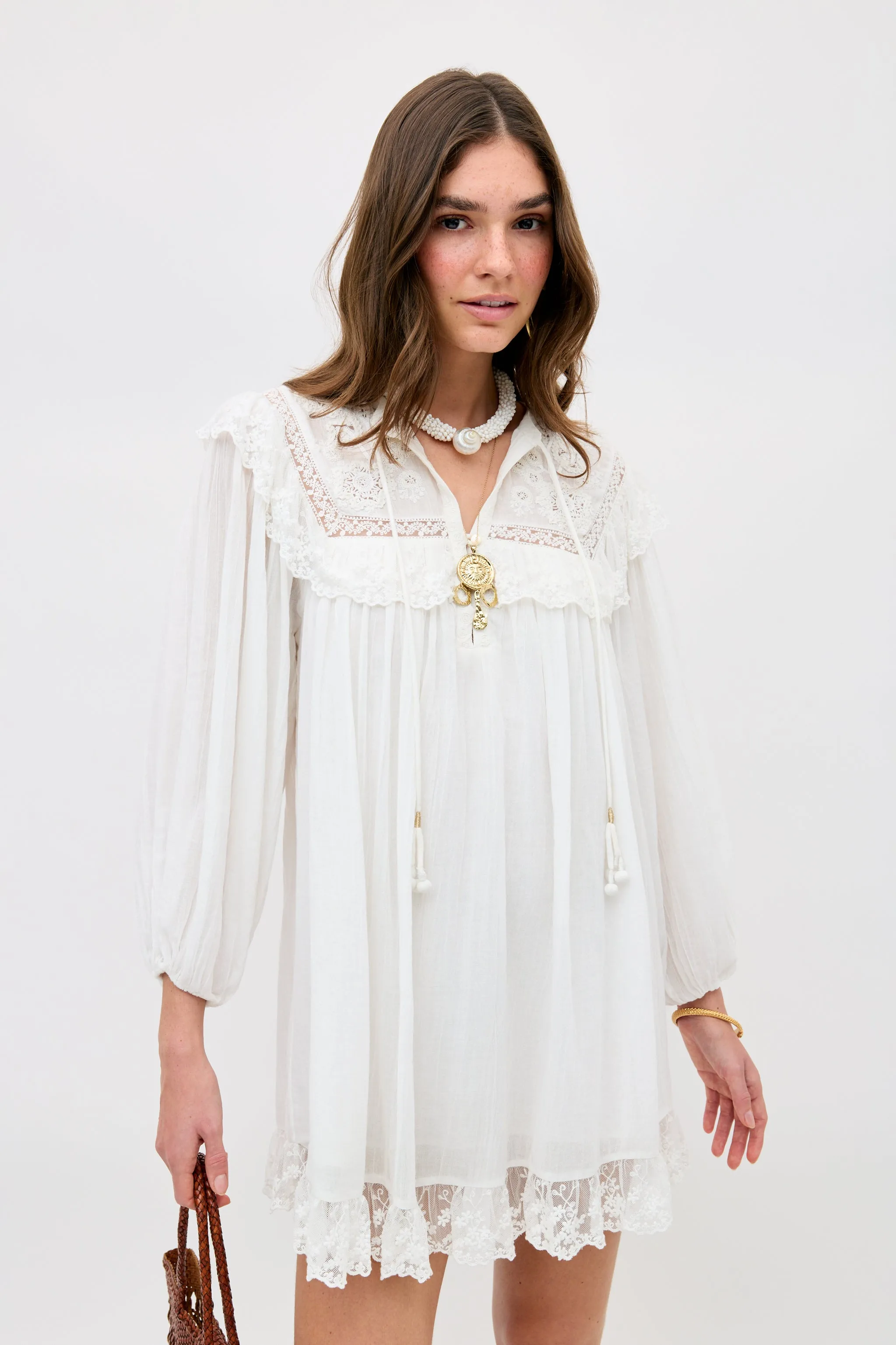 Inez - Lilly Embroidery Ivory sold by RIXO