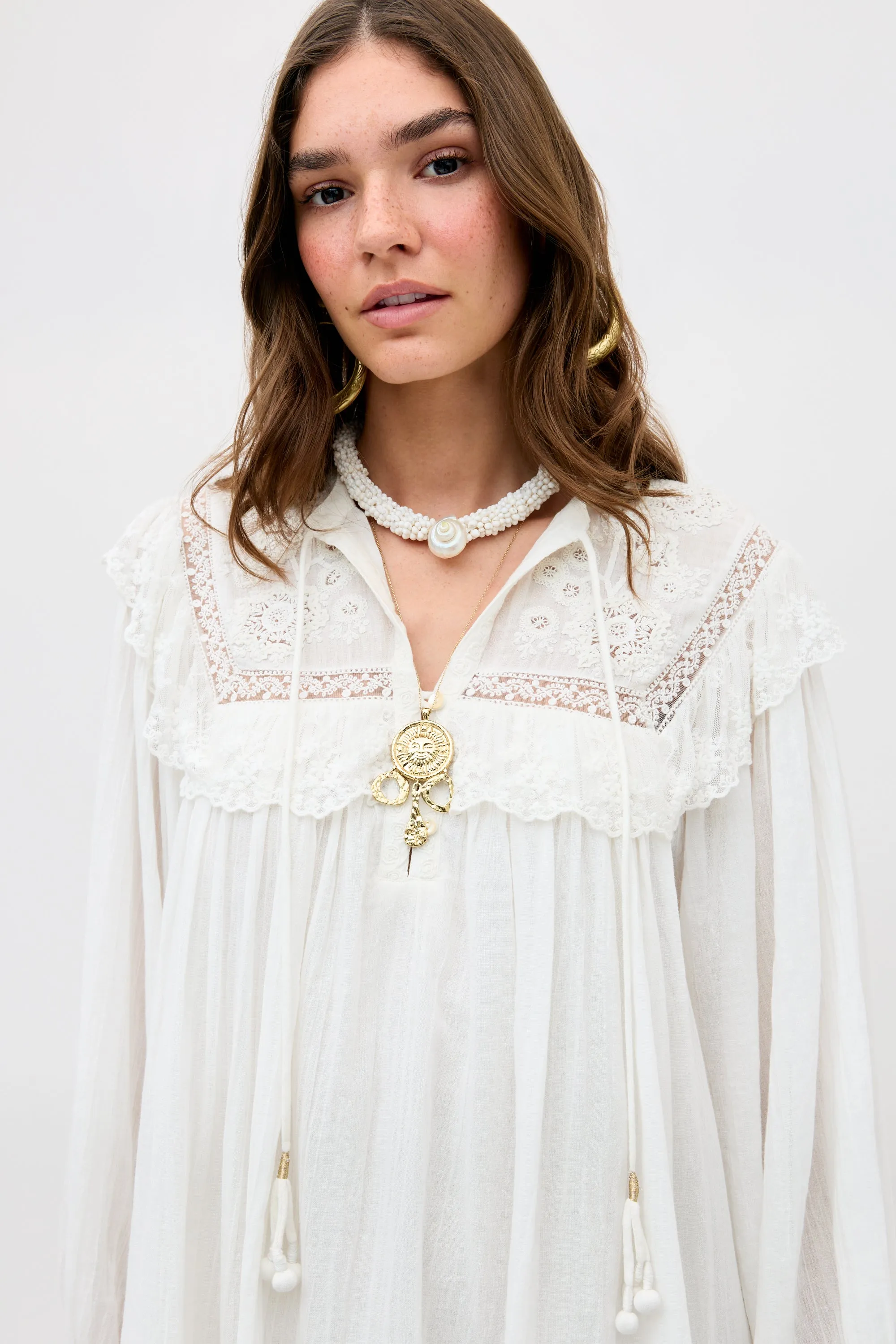 Inez - Lilly Embroidery Ivory sold by RIXO product image thumbnail 4