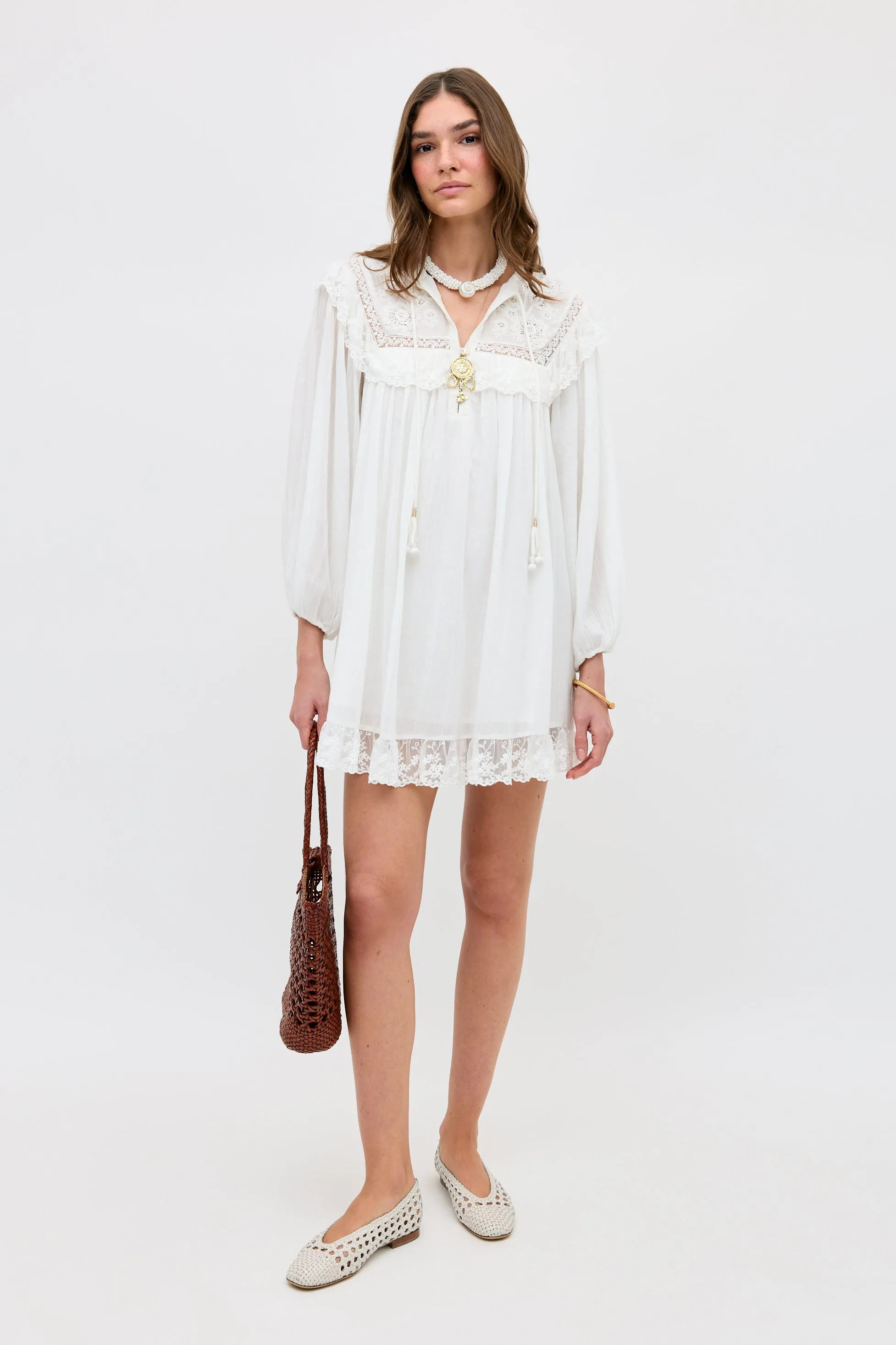 Inez - Lilly Embroidery Ivory sold by RIXO product image thumbnail 5