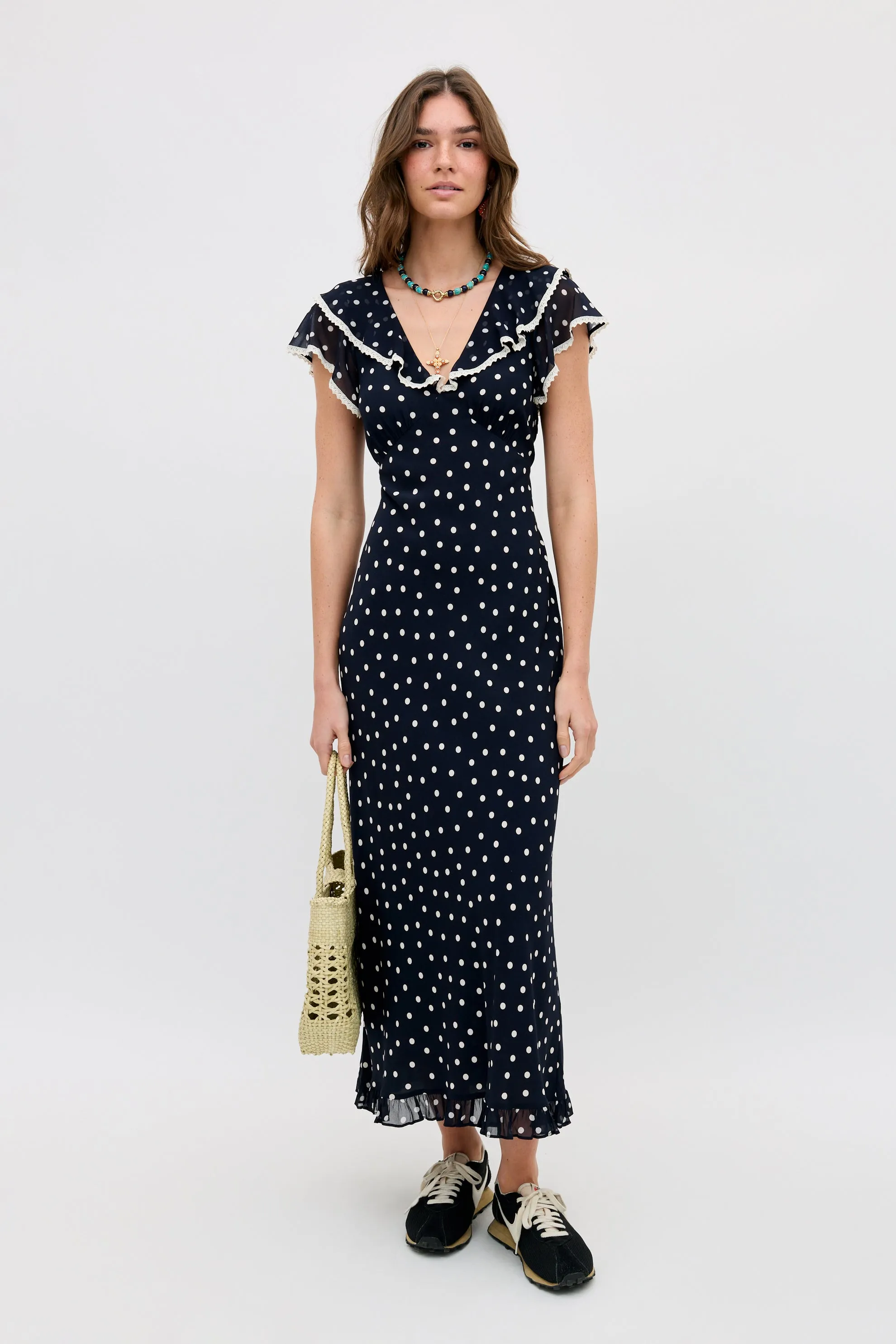 bethea dress layla dot navy sold by RIXO