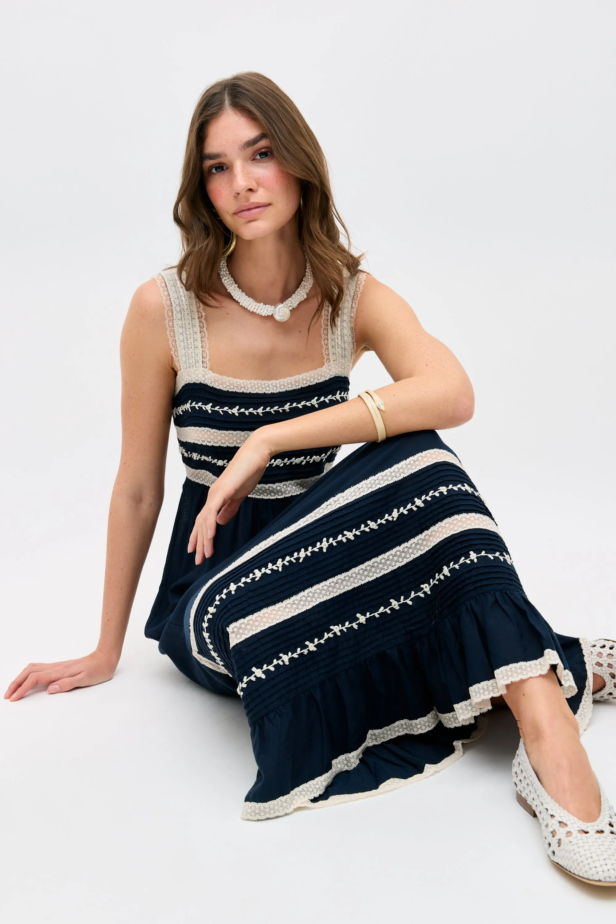 malie dress deep navy sold by RIXO