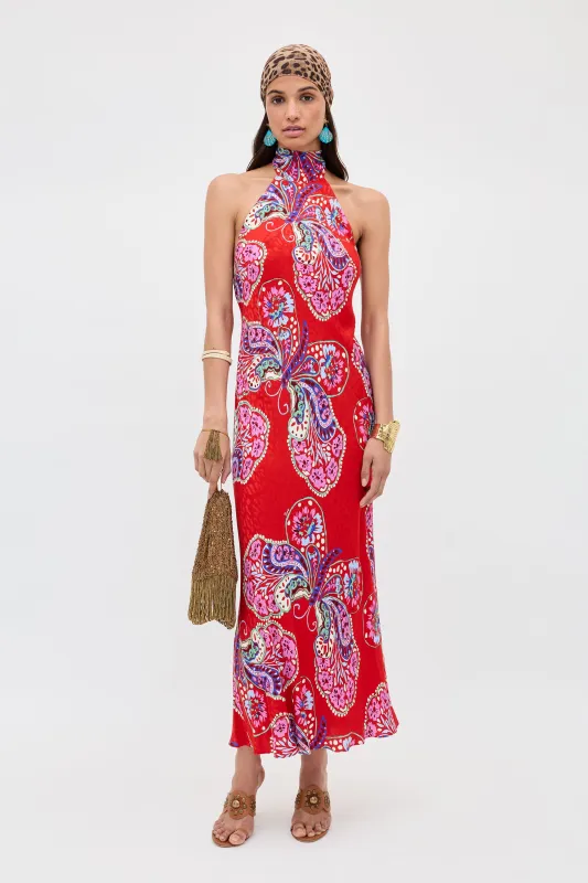 Maura - Butterfly Bloom Jacquard Red made by RIXO