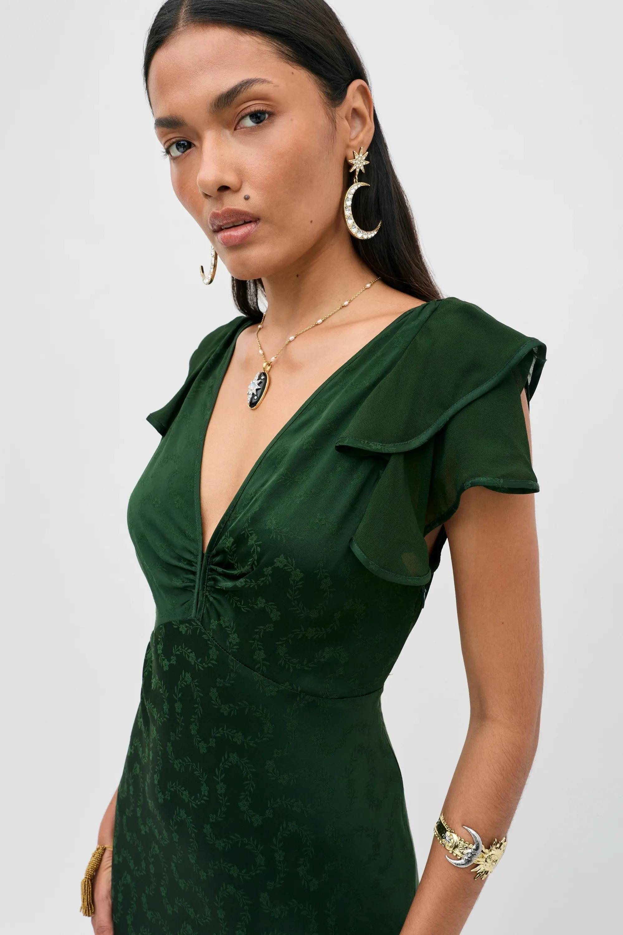 Marlow - Floral Trail Jacquard Dark Green sold by RIXO product image thumbnail 3