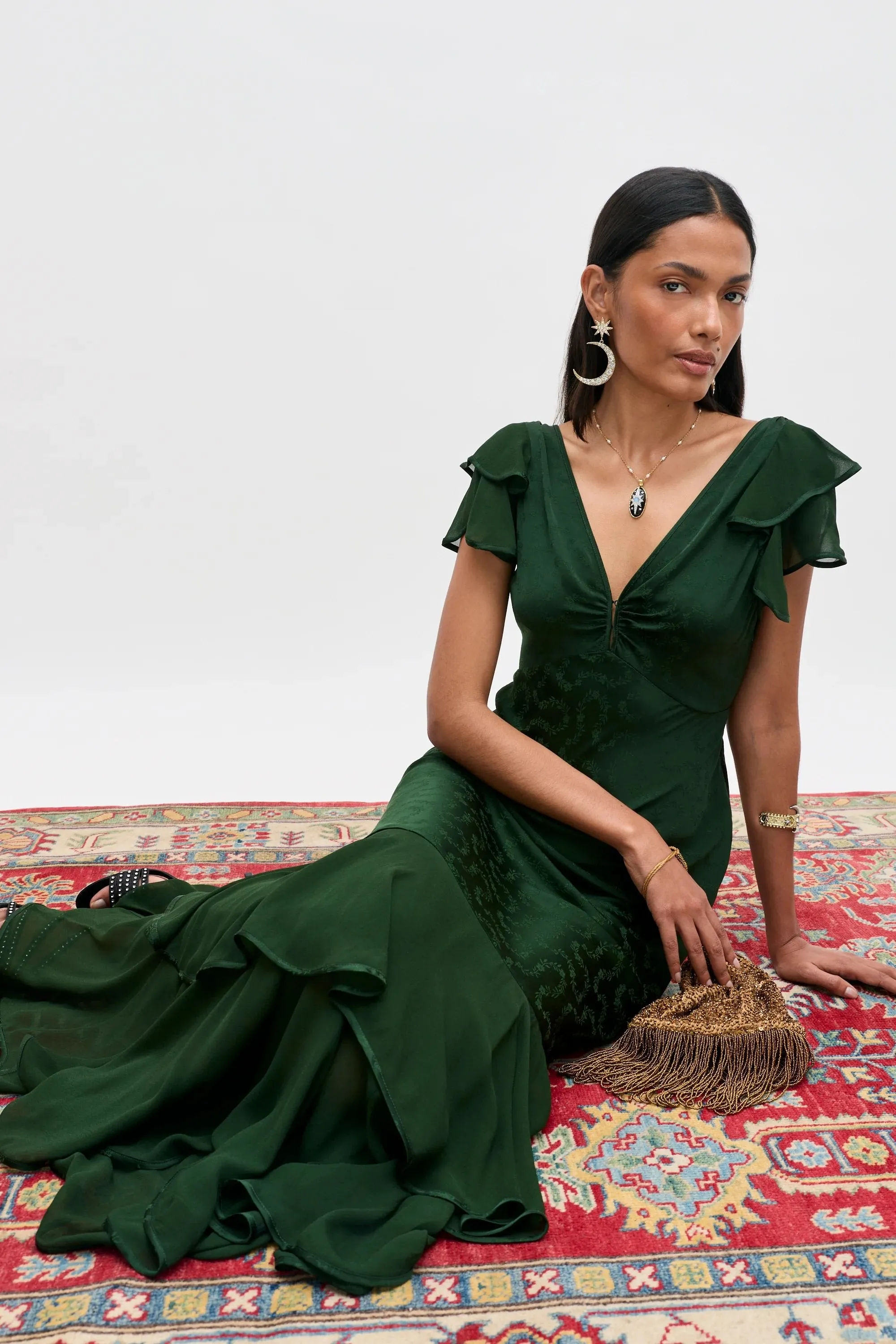 Marlow - Floral Trail Jacquard Dark Green sold by RIXO product image thumbnail 5