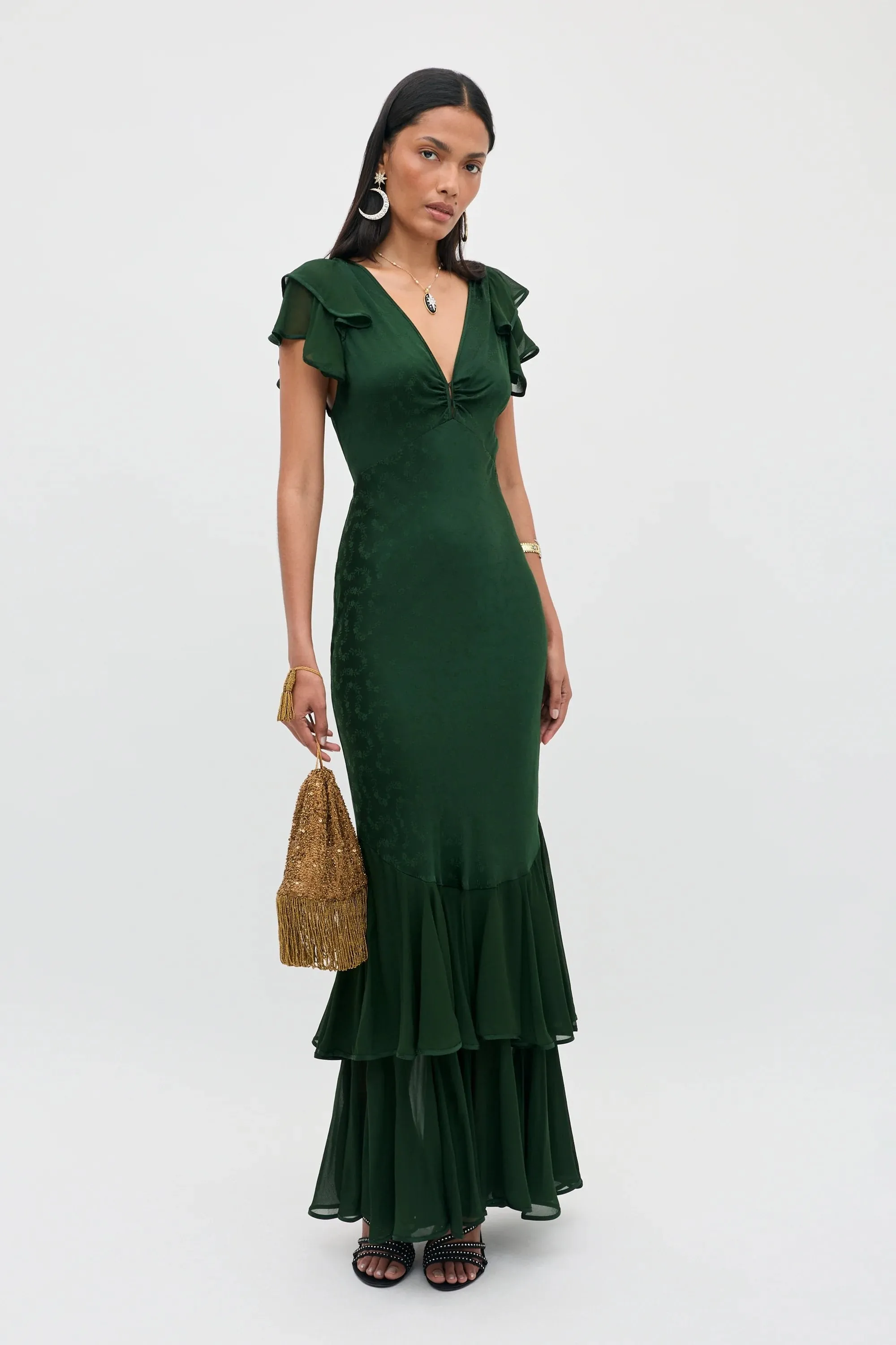 Marlow - Floral Trail Jacquard Dark Green sold by RIXO