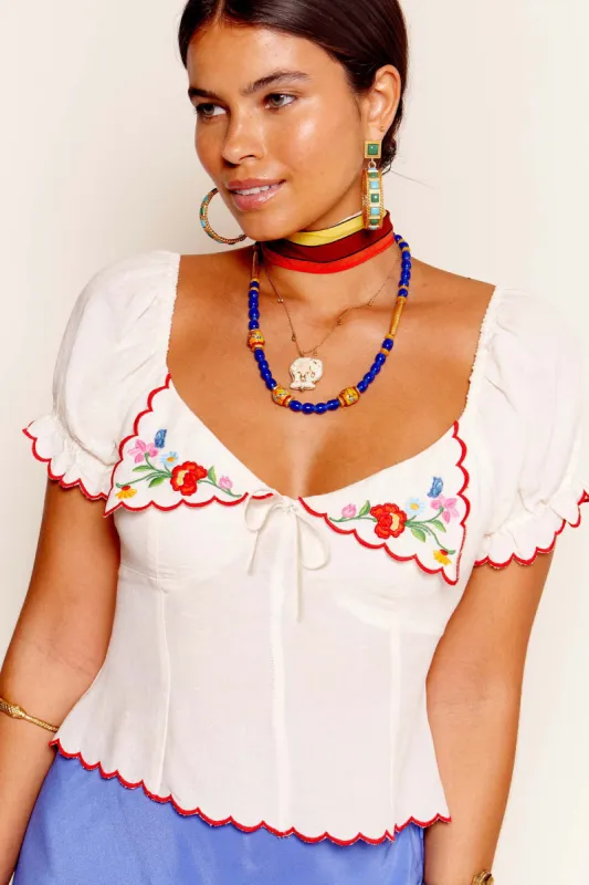 didi - bouquet embroidery cream sold by RIXO