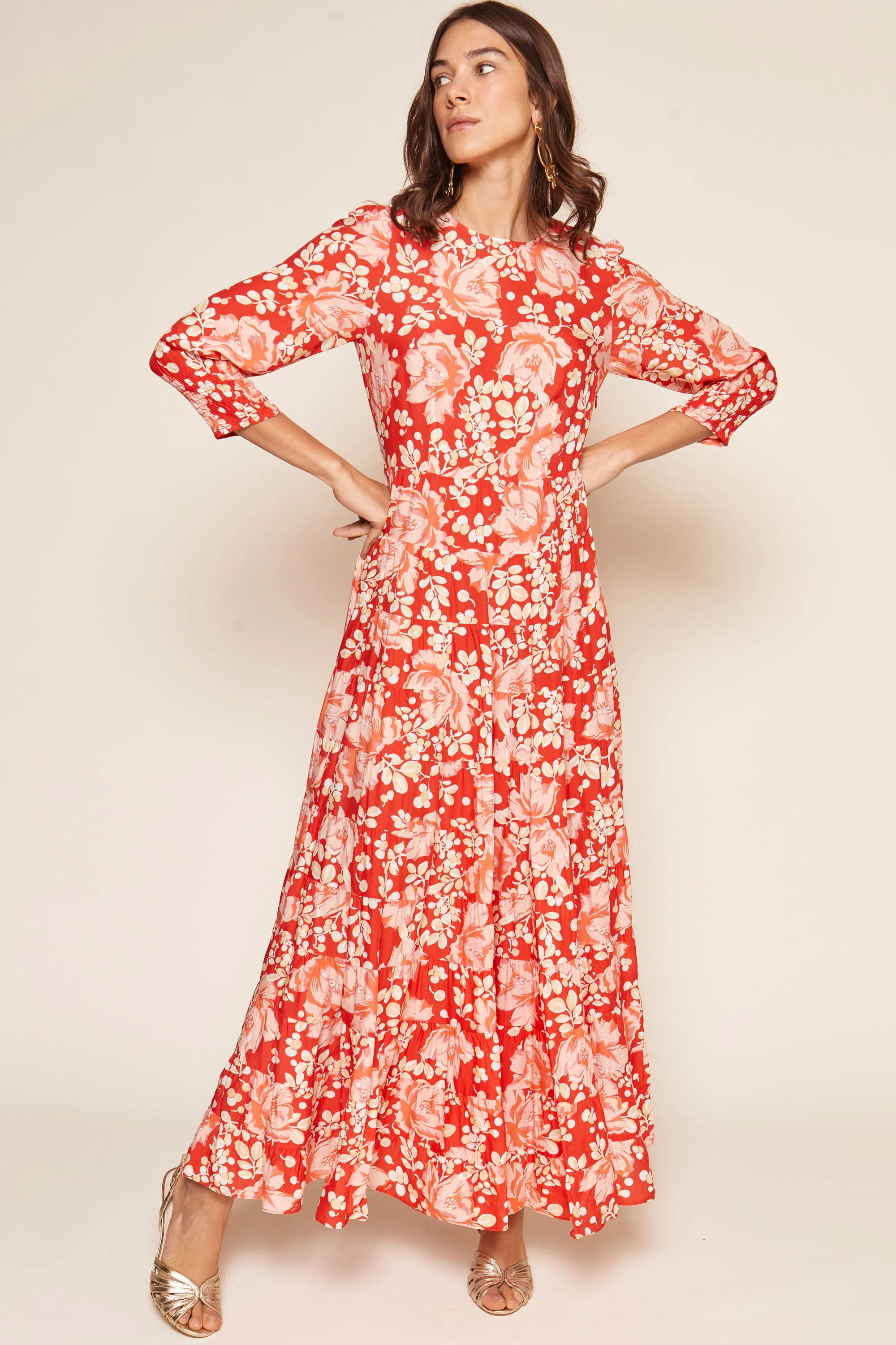 Kristen - Umbrella Floral Coral sold by RIXO