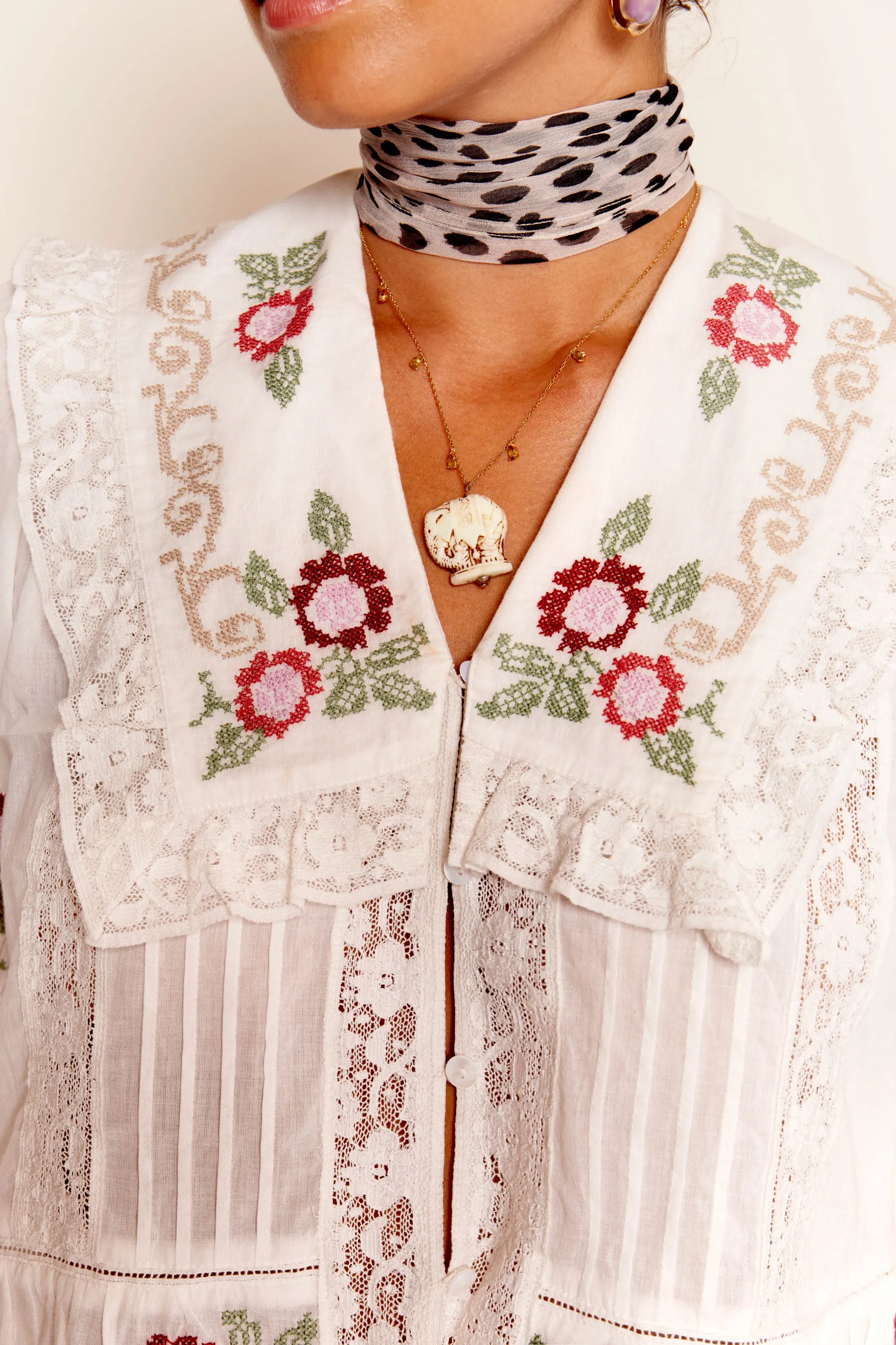 Ellery - Rose Embroidery Red sold by RIXO product image thumbnail 3