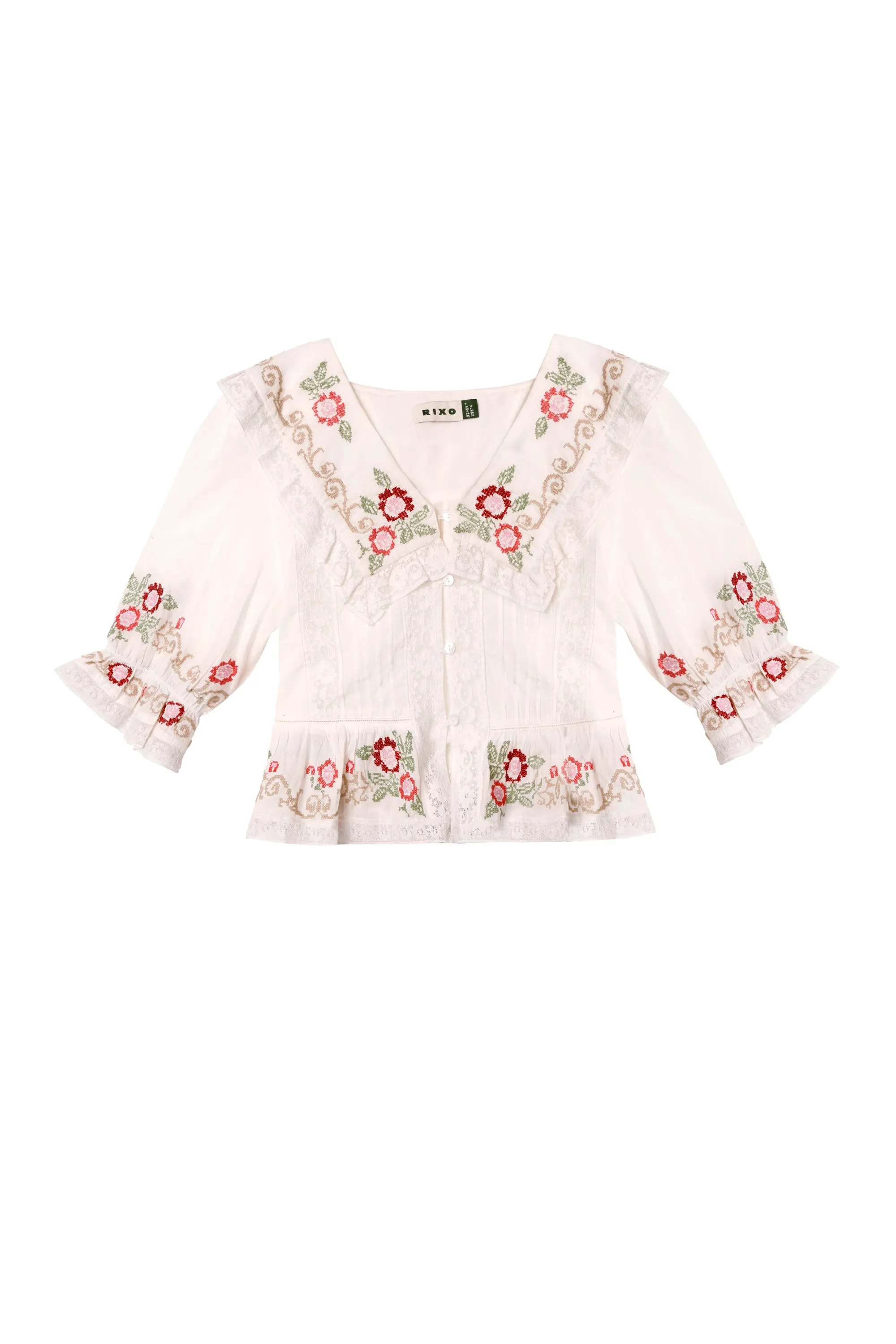 Ellery - Rose Embroidery Red sold by RIXO product image thumbnail 5