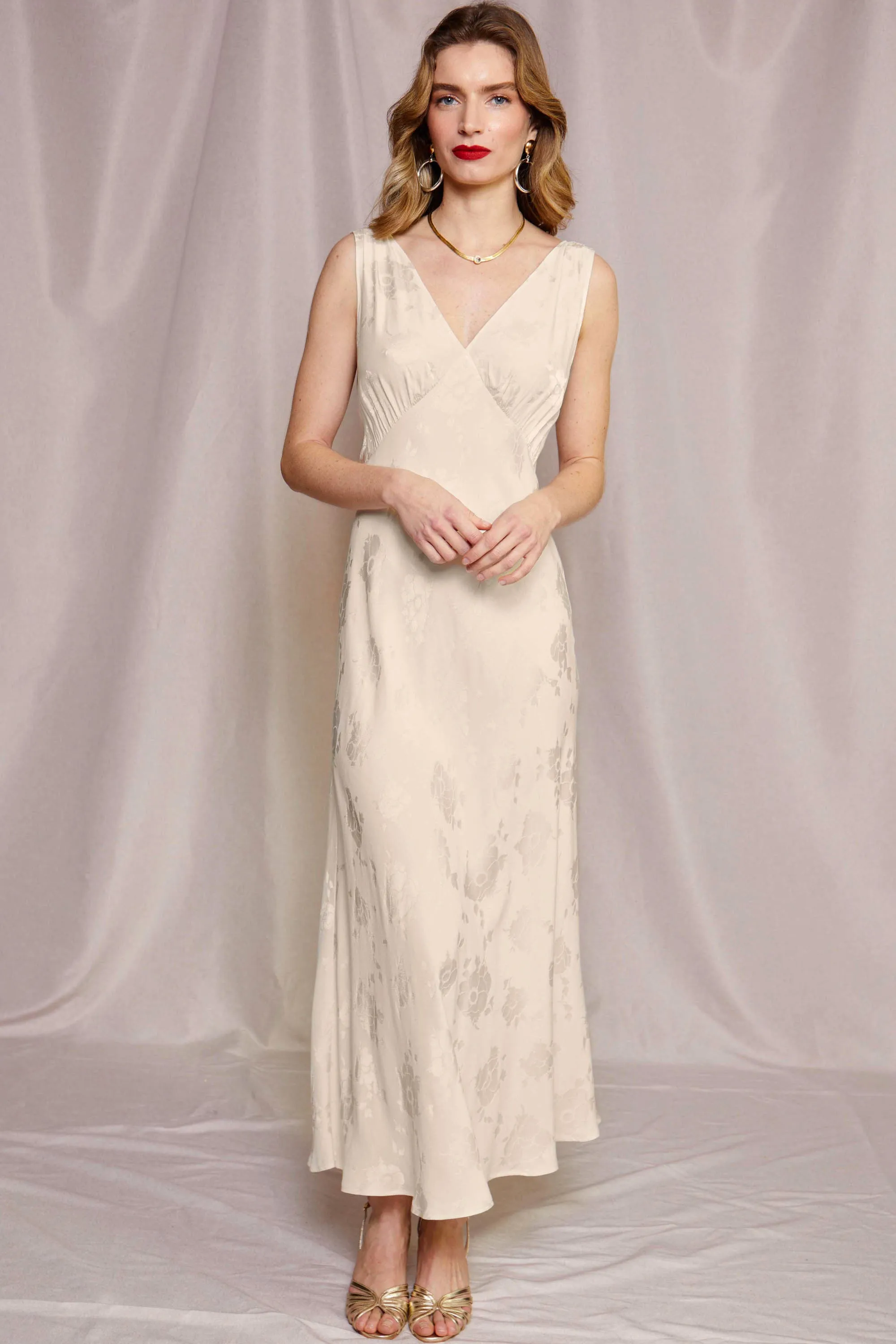 Sandrine - Ivory Poppy Jacquard sold by RIXO