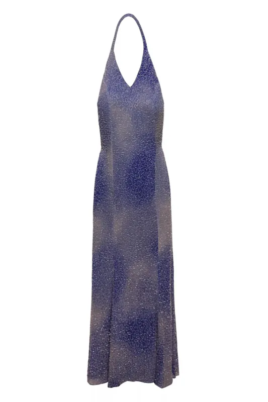 Vintage Dress - Blue Squiggle Embellishment sold by RIXO