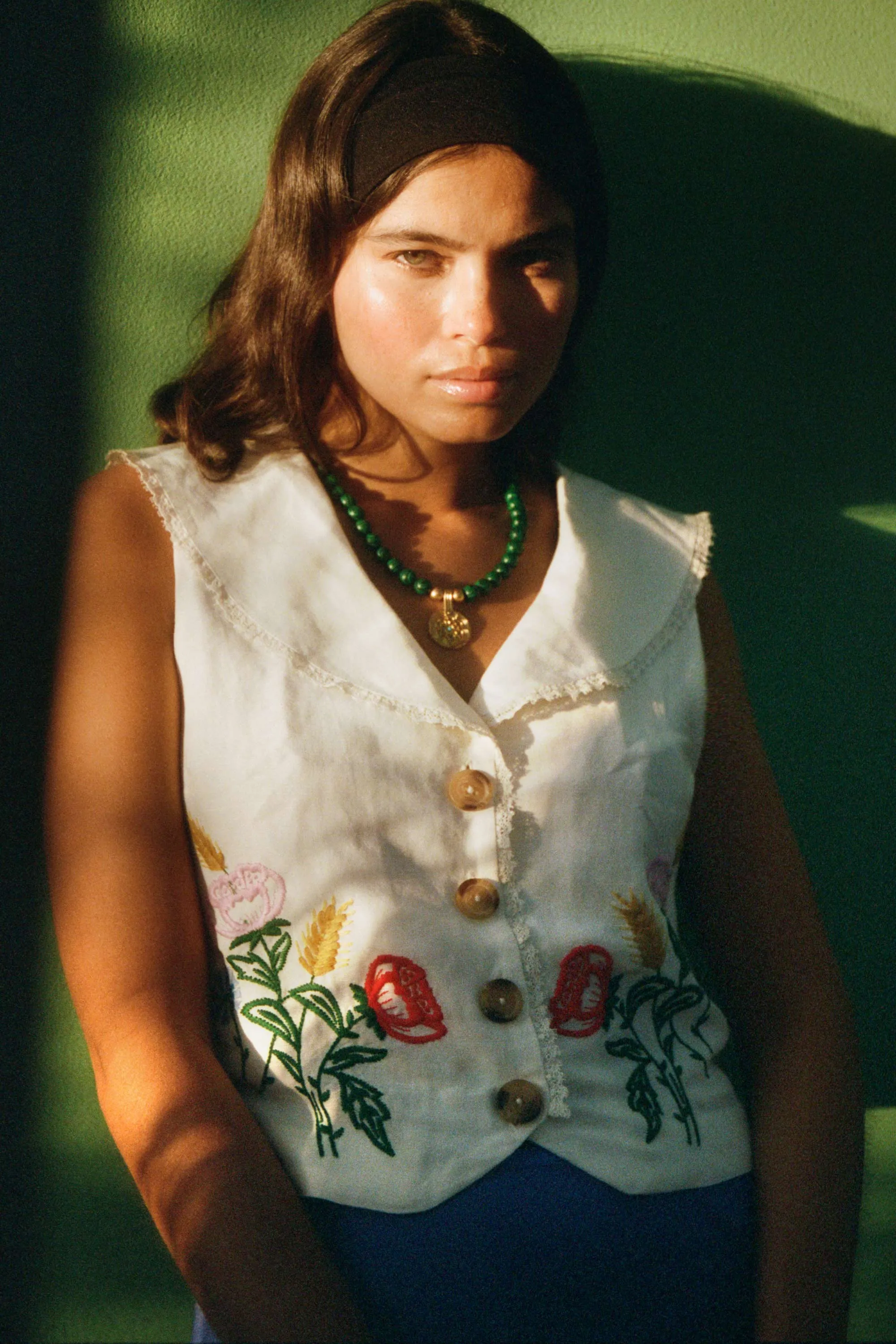 Monica - Posy Embroidery Cream sold by RIXO